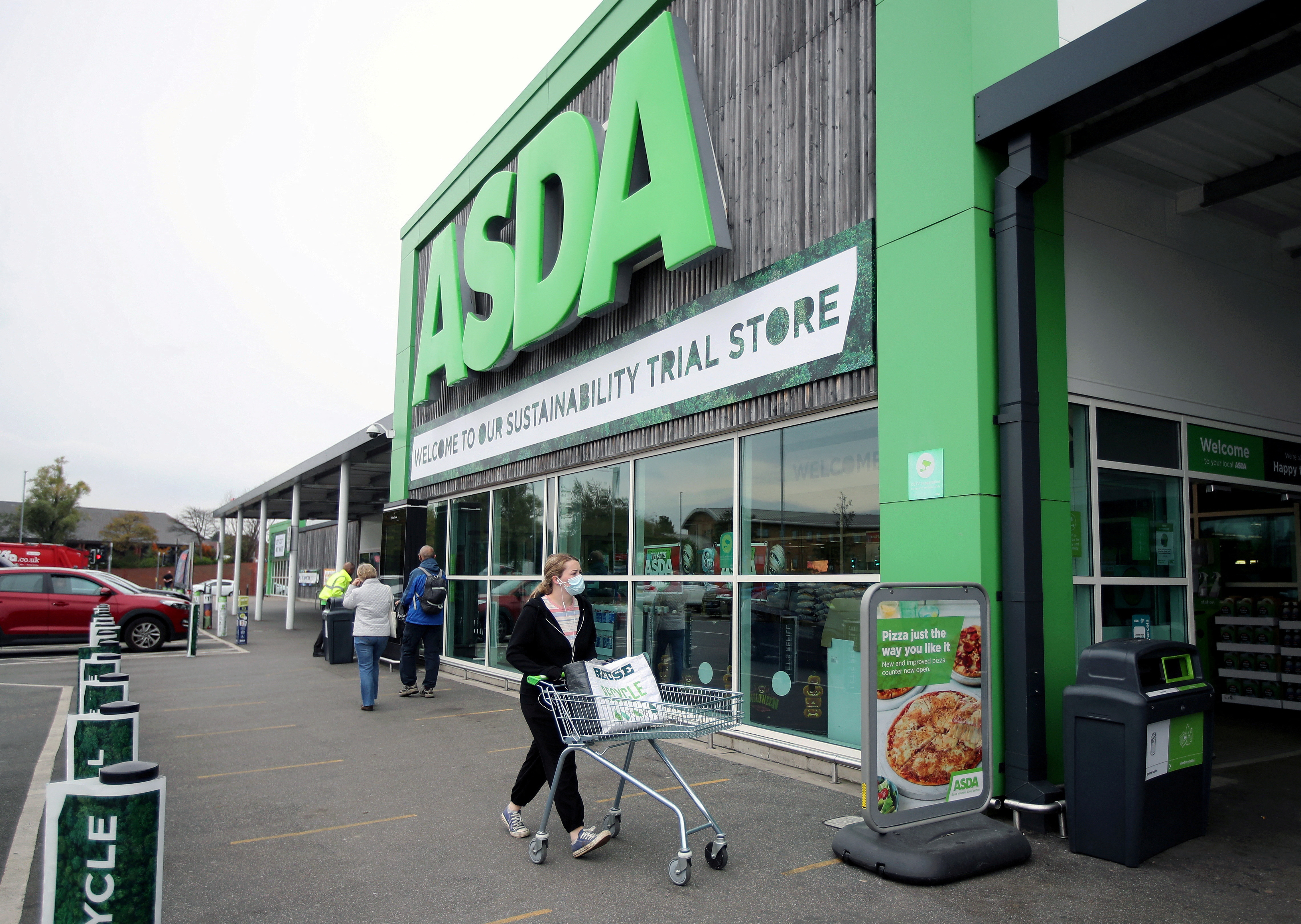 FILE PHOTO: A general view shows the UK supermarket Asda, as the store launches a new sustainability strategy, in Leeds