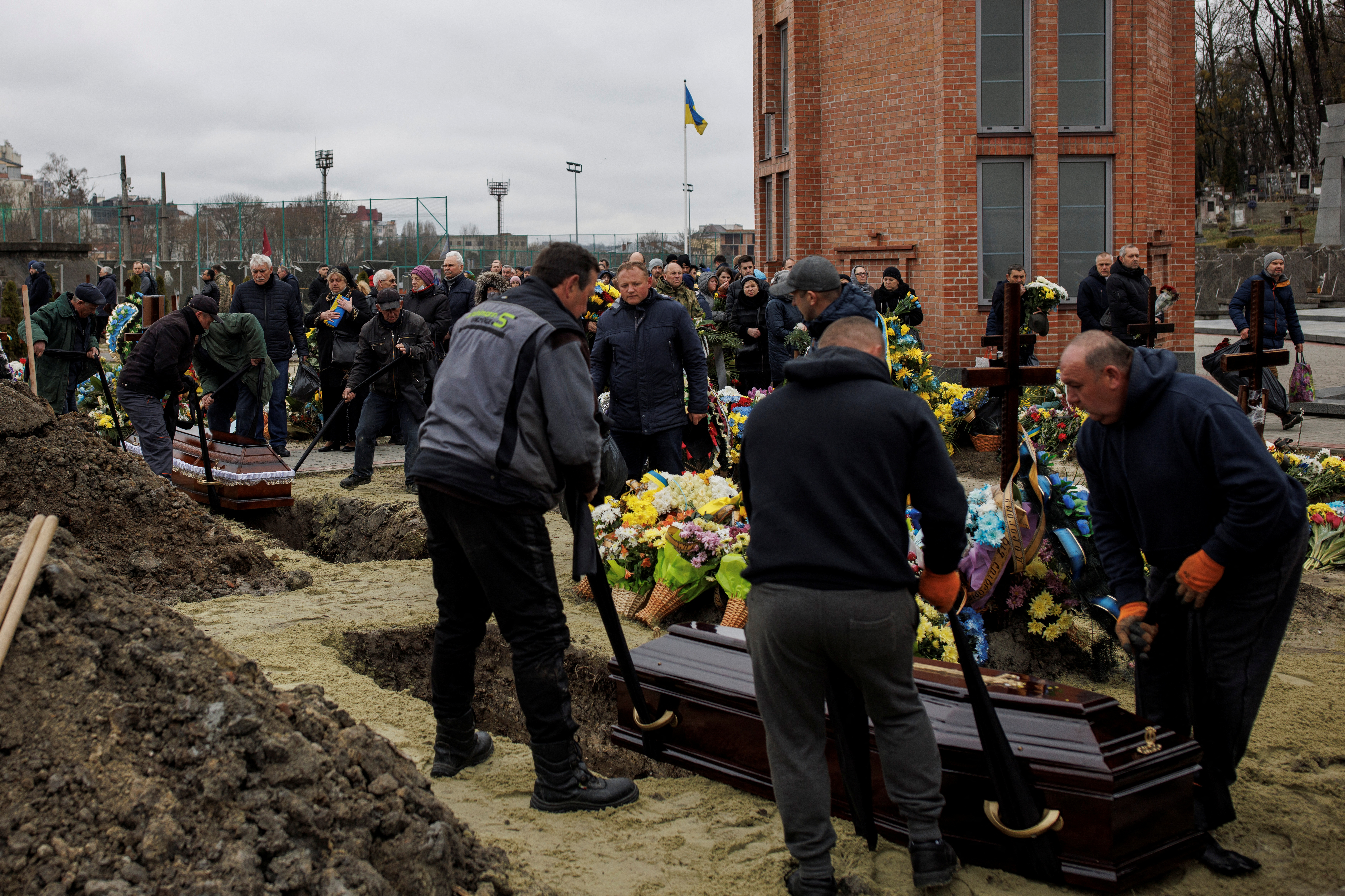 Funeral of Ukrainian soldiers in Lviv