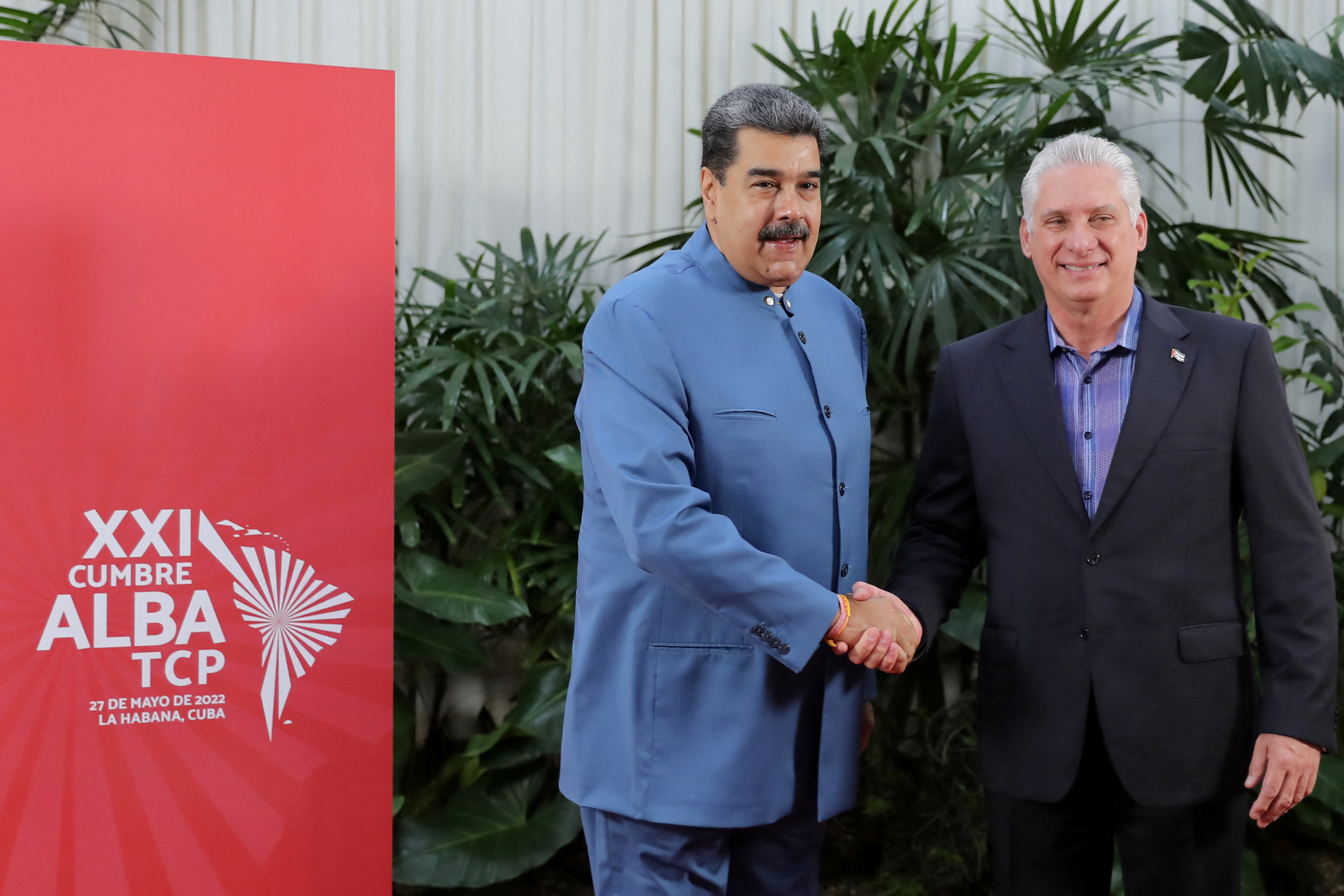 Venezuelan President Maduro meets Cuban counterpart Diaz-Canel during ALBA group meeting in Havana
