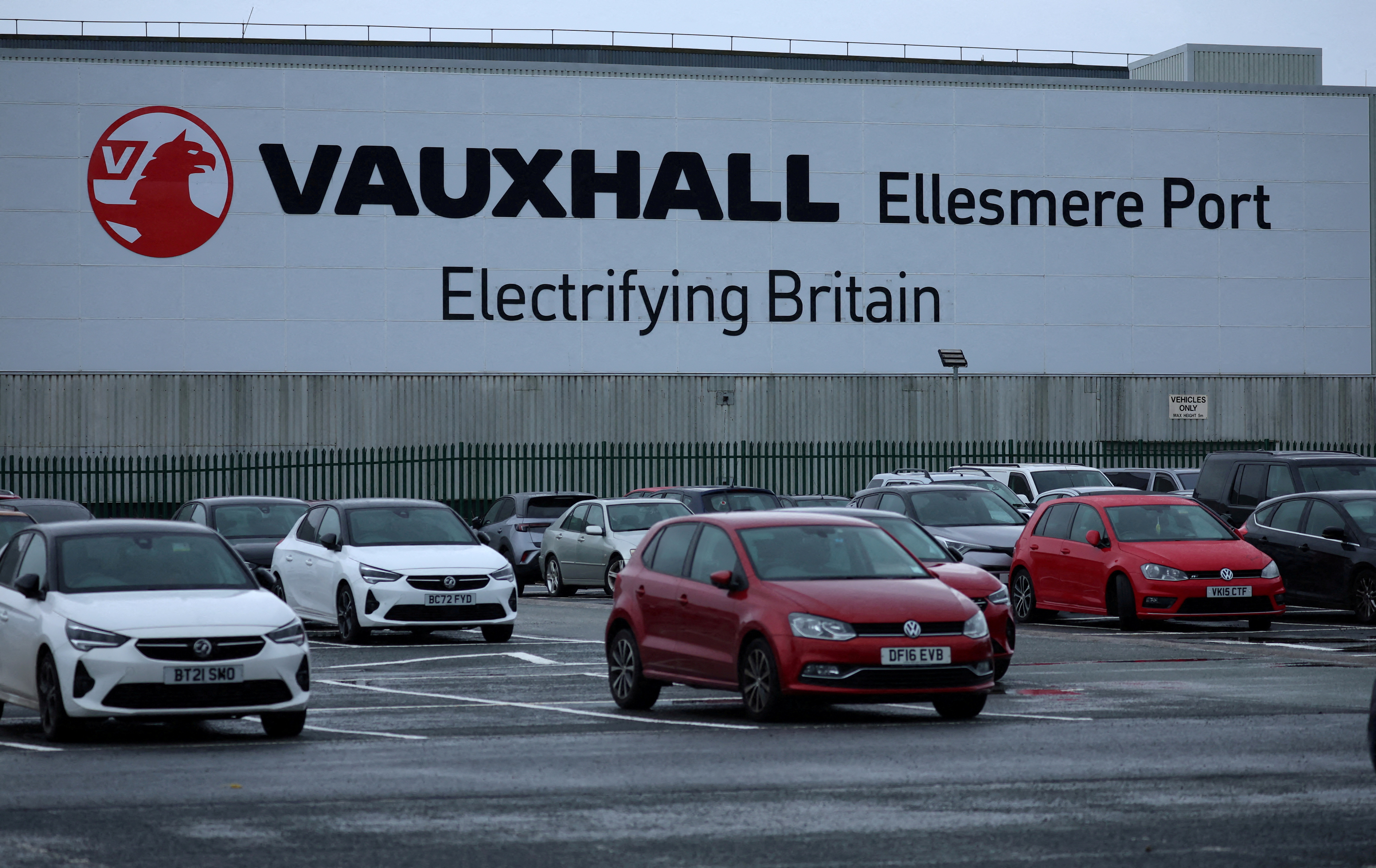 The Stellantis owned Vauxhall car factory in Ellesmere Port, Britain