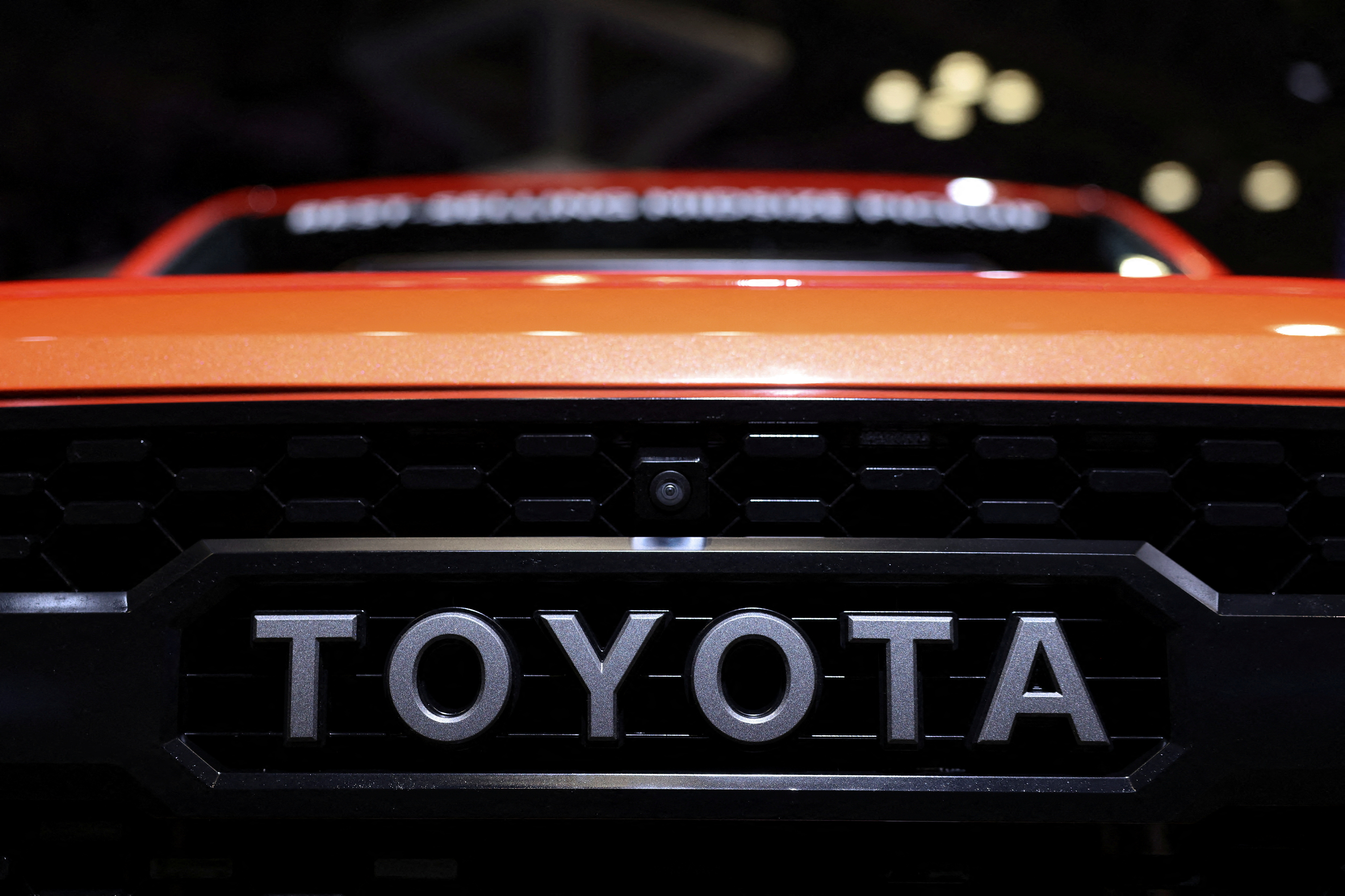 A Toyota Tacoma is seen during the New York International Auto Show,