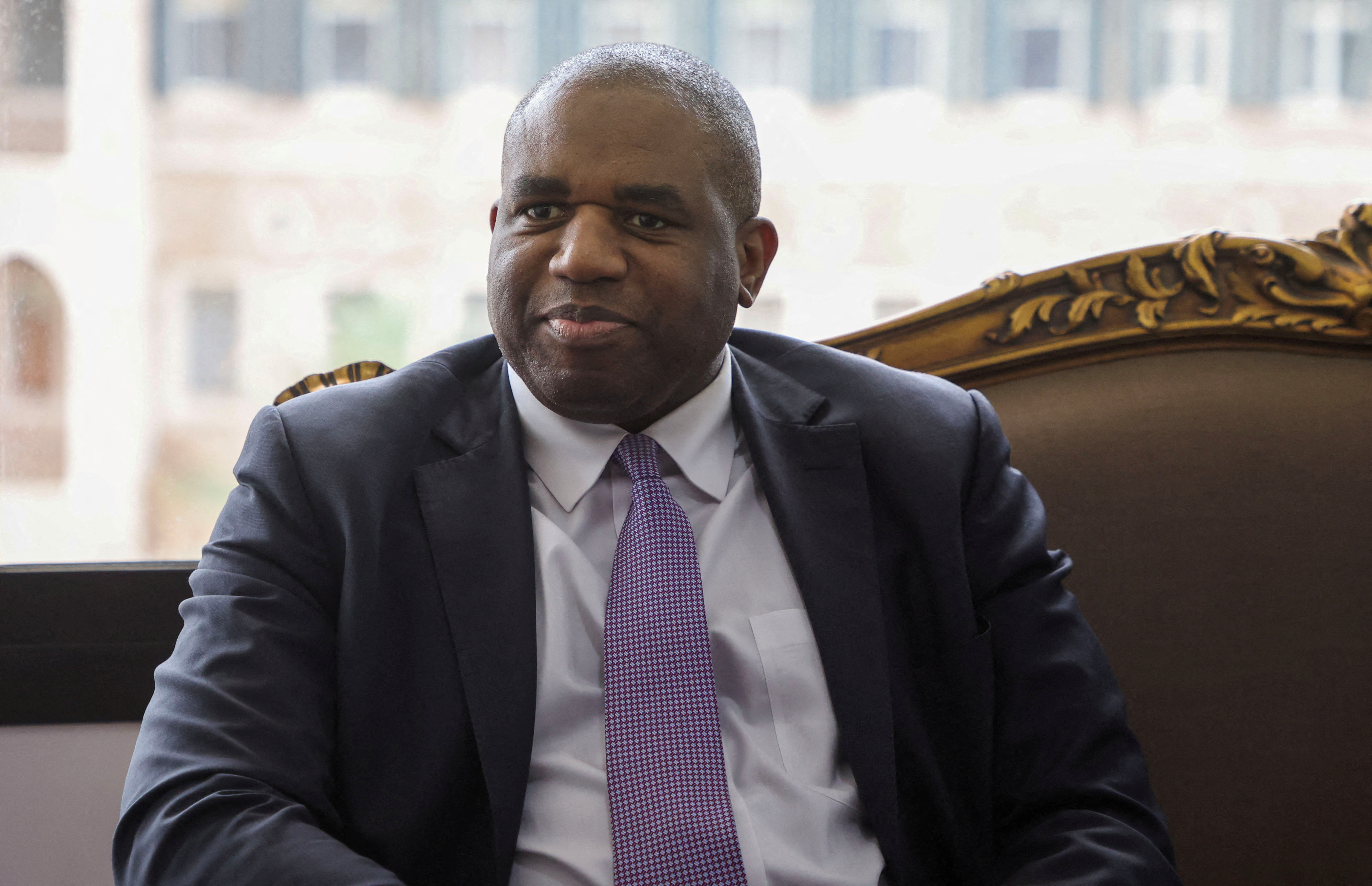 Britain's Shadow Foreign Secretary David Lammy meets with Lebanon's caretaker Foreign Minister Abdallah Bou Habib in Beirut