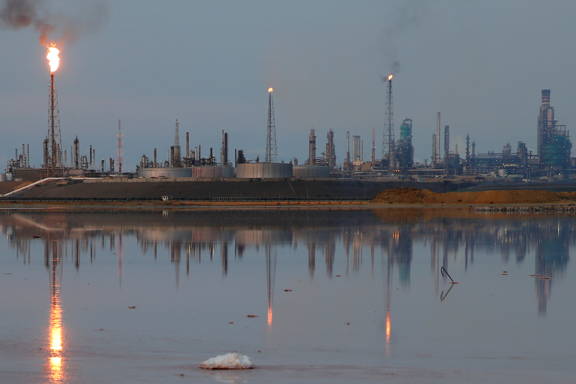 A general view of the Amuay refinery complex which belongs to the Venezuelan state oil company PDVSA in Punto Fijo