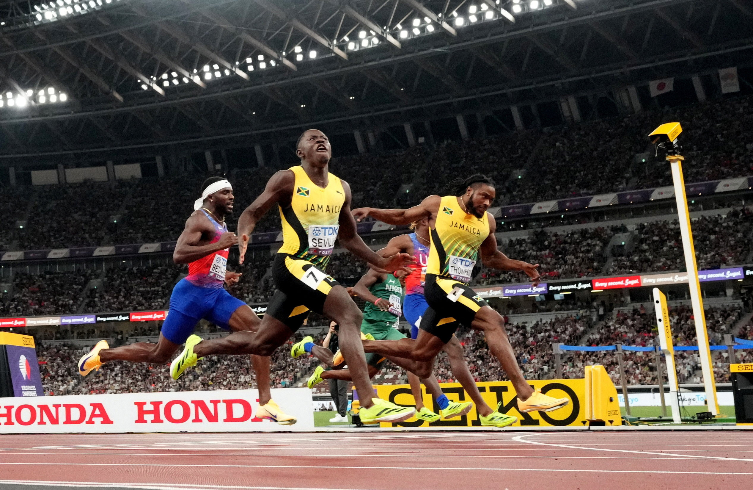Seville delivers in style for world 100 metres gold | Reuters
