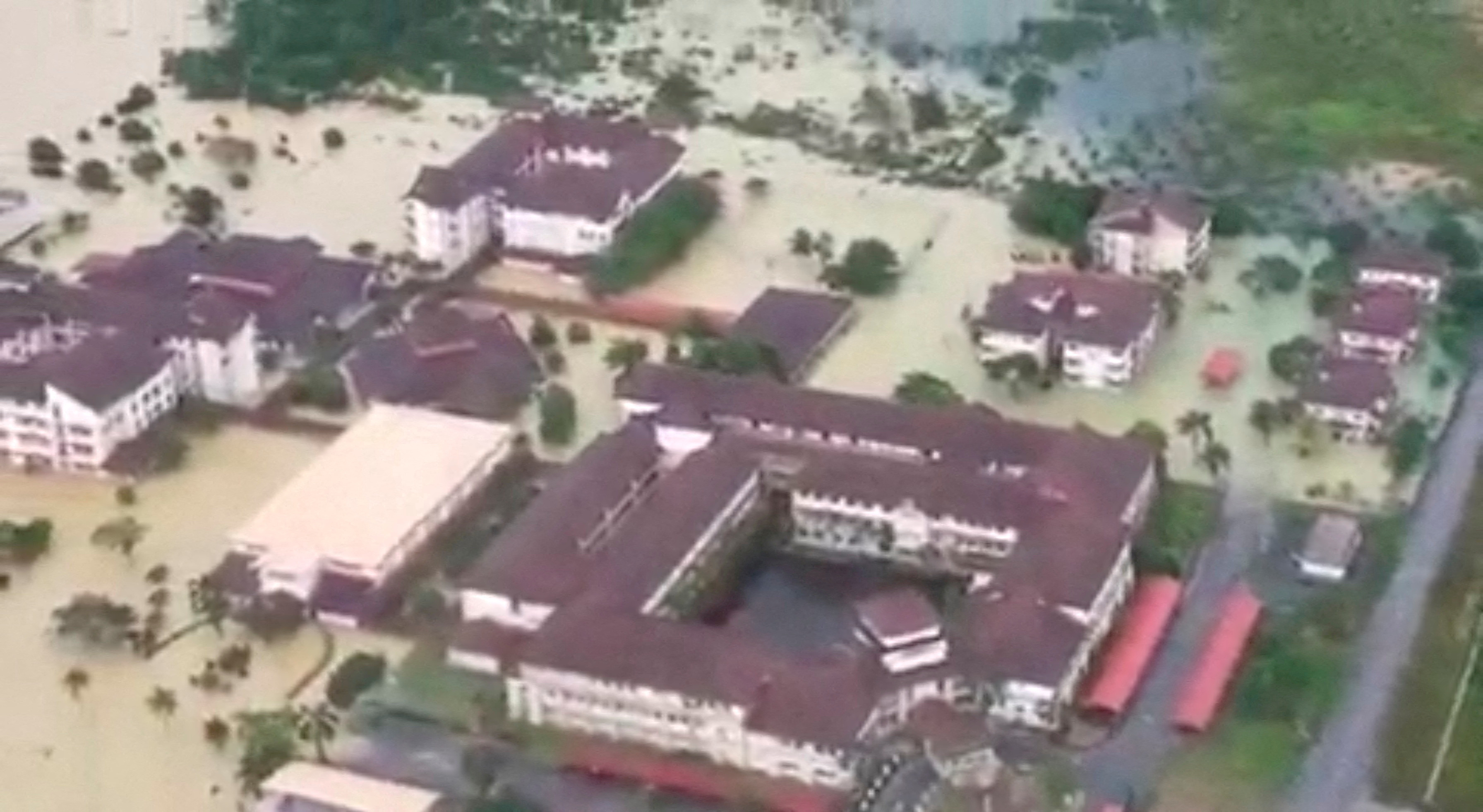 Aerial view shows flooded neighbourhoods in east-coast of peninsular Malaysia