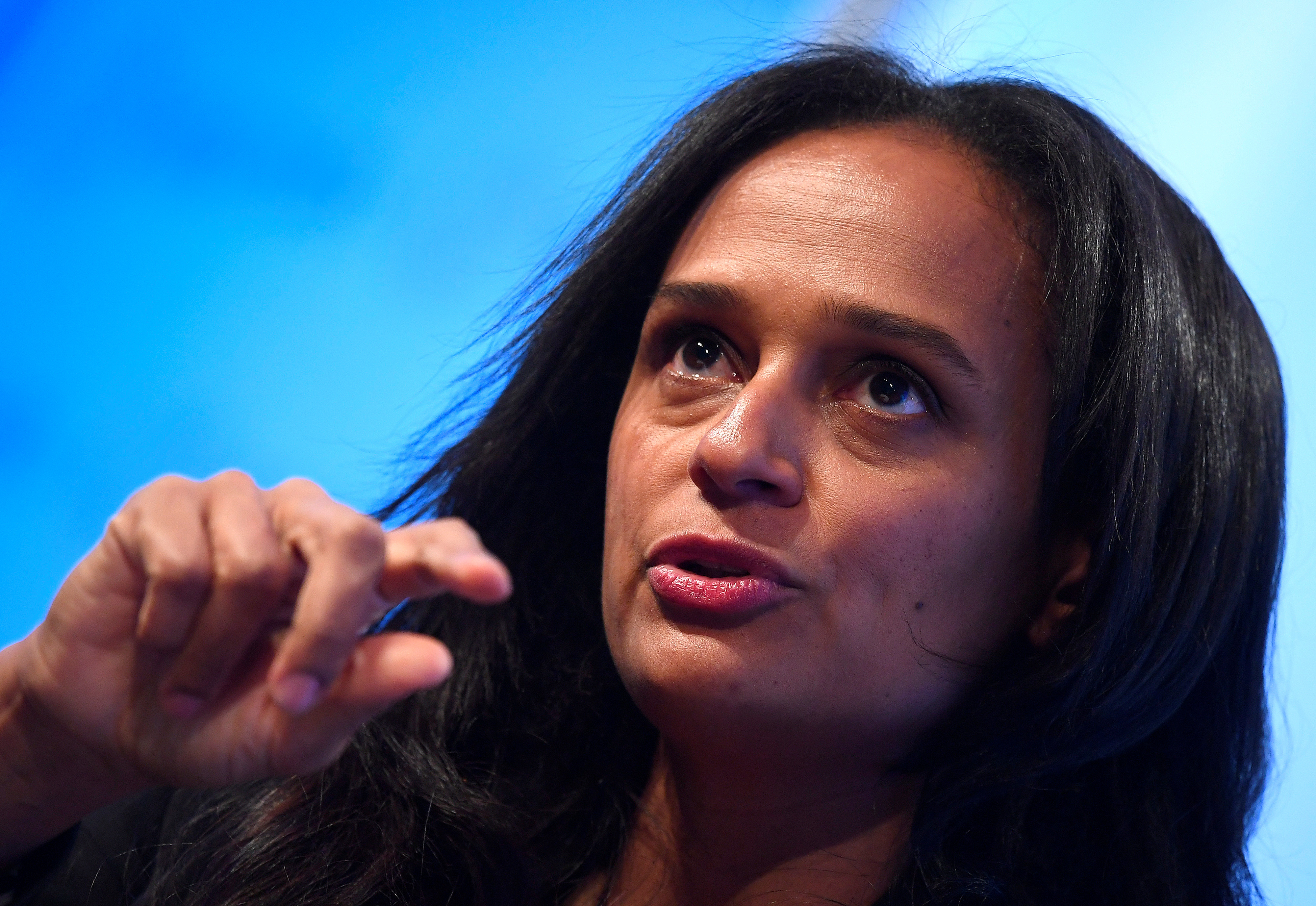 Isabel dos Santos, Chairwoman of Sonangol, speaks during a Reuters Newsmaker event in London, Britain
