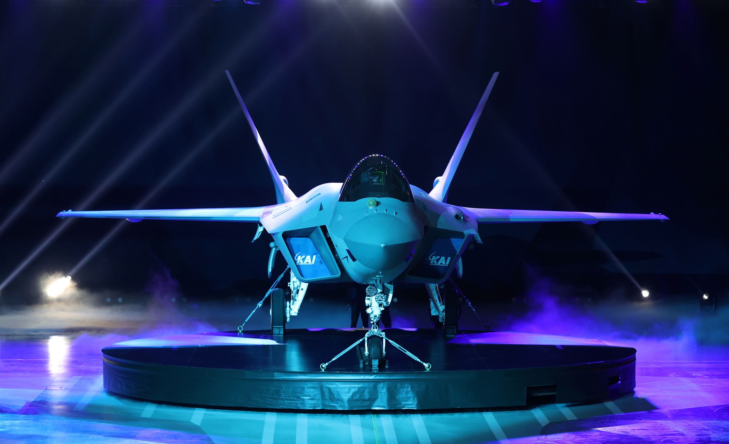 The country's first homegrown fighter jet called KF-21 is unveiled during its rollout ceremony in Sacheon