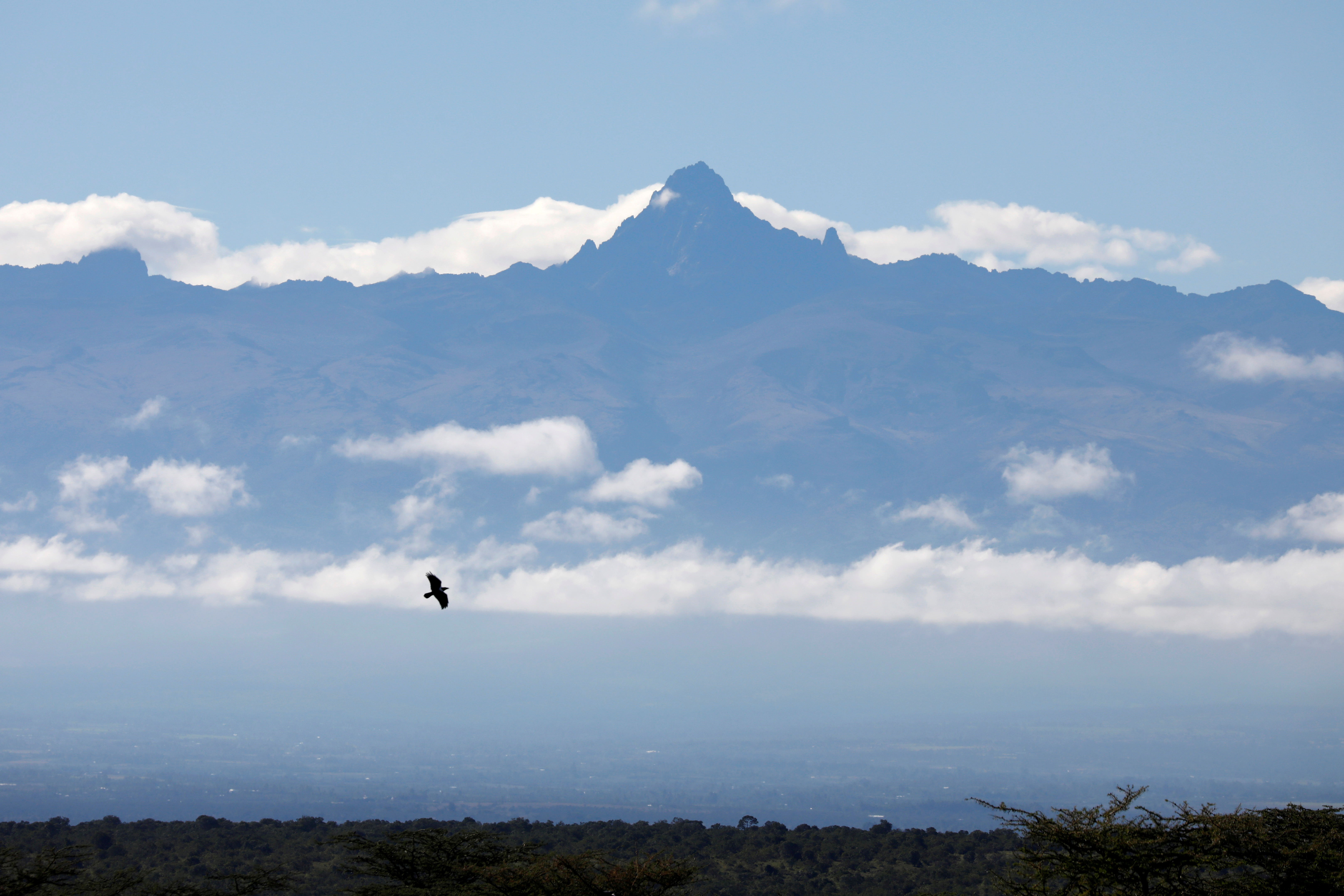 Mount Kenya is seen from the Ol Pejeta Conservancy in Laikipia national park, Kenya, May 22 , 2019. REUTERS/Baz Ratner