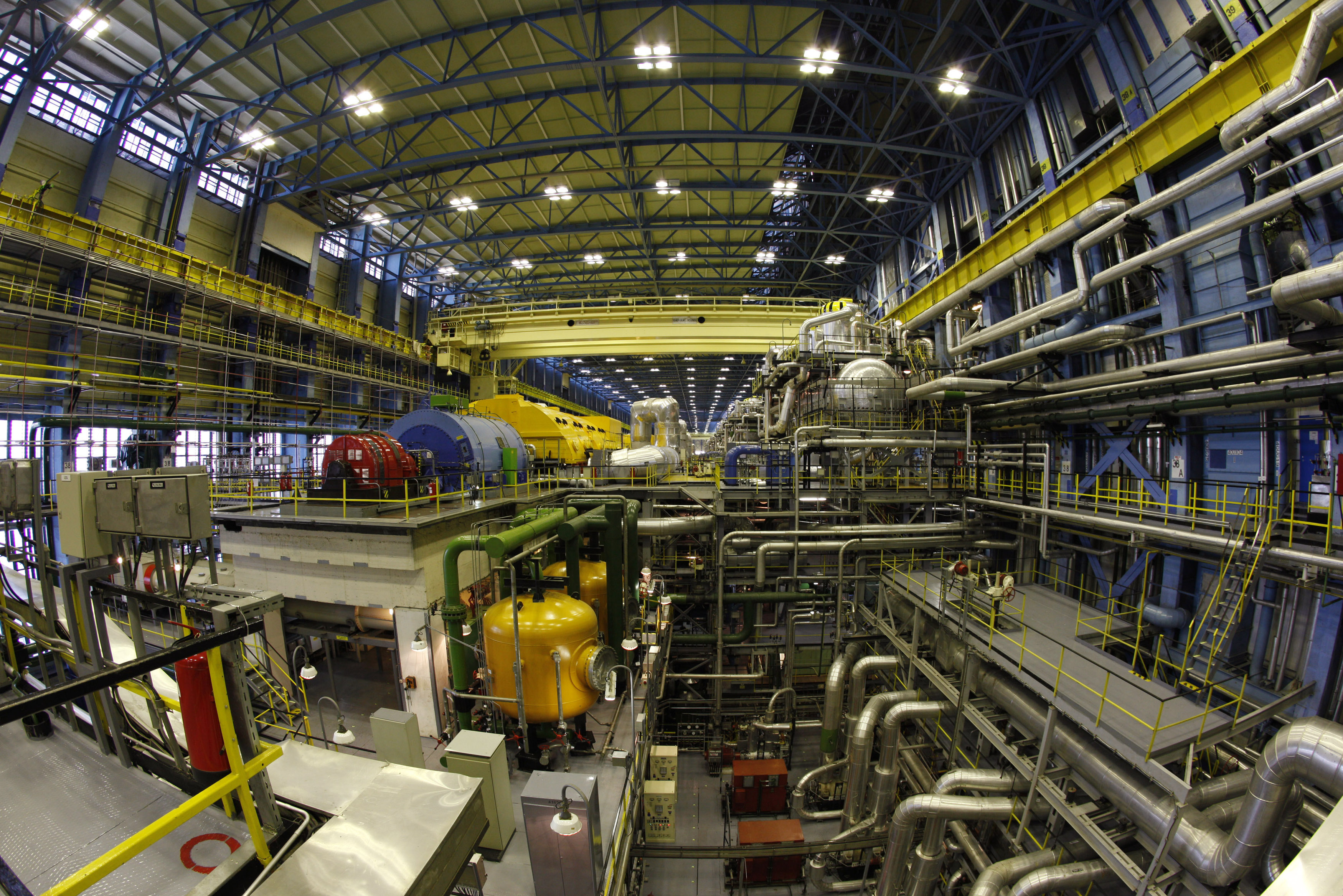 A general view of the turbine hall of reactor unit number four of the Paks nuclear power plant in Paks