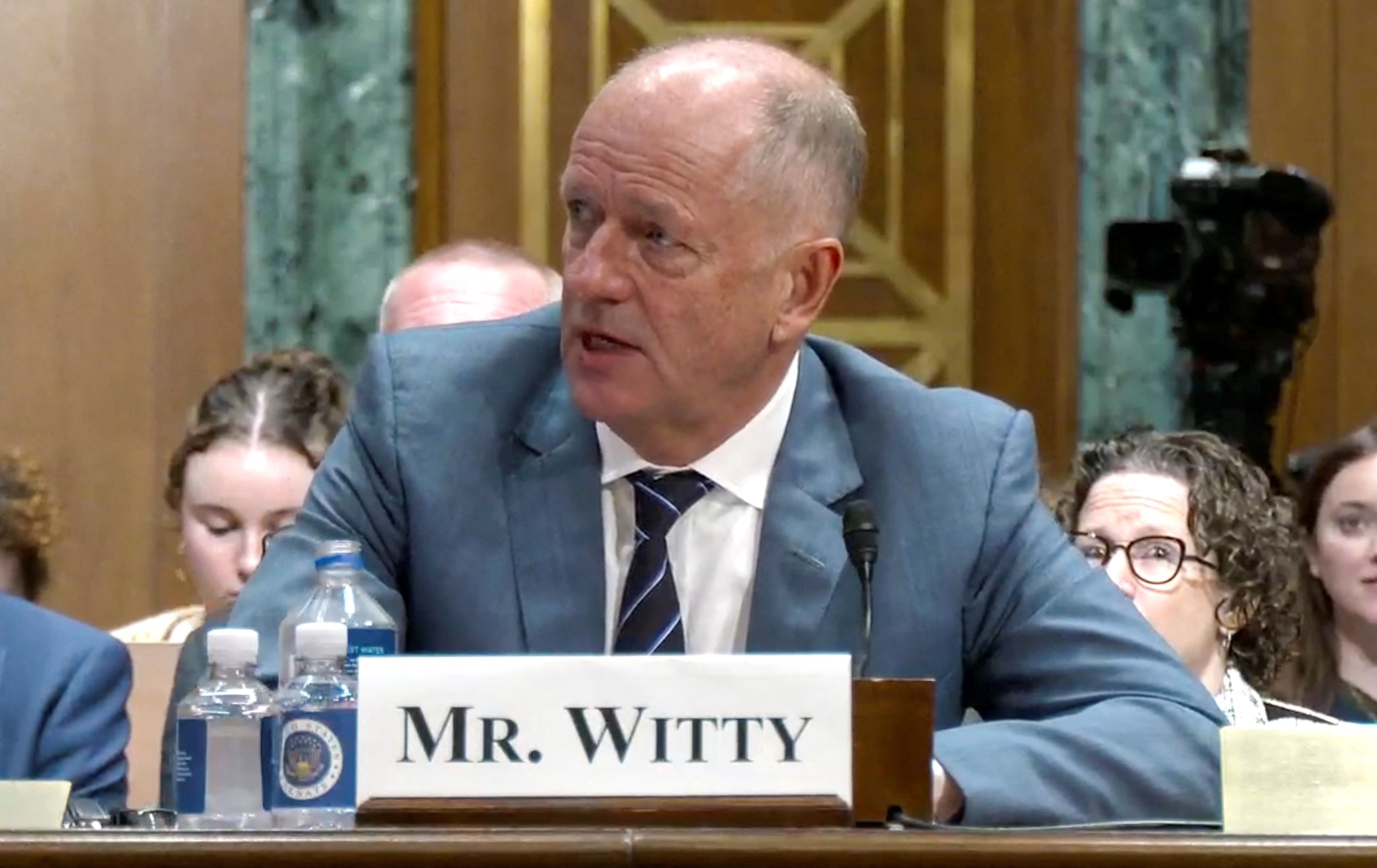 UnitedHealth CEO Witty testifies about recent cyberattack at the company's technology unit during a Senate Finance Committee hearing on Capitol Hill in Washington
