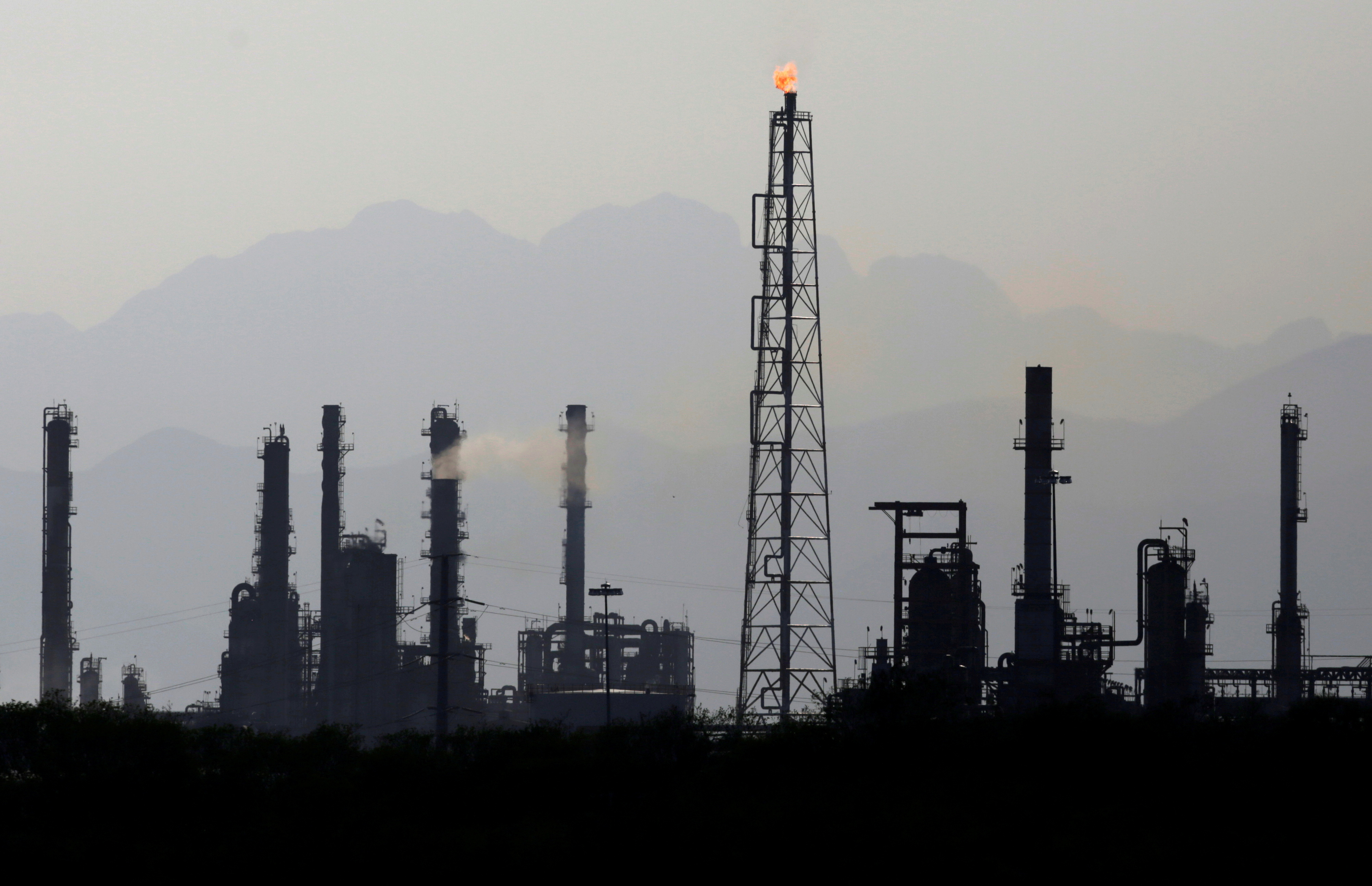 General view shows Mexican state oil firm Pemex's Cadereyta refinery, in Cadereyta