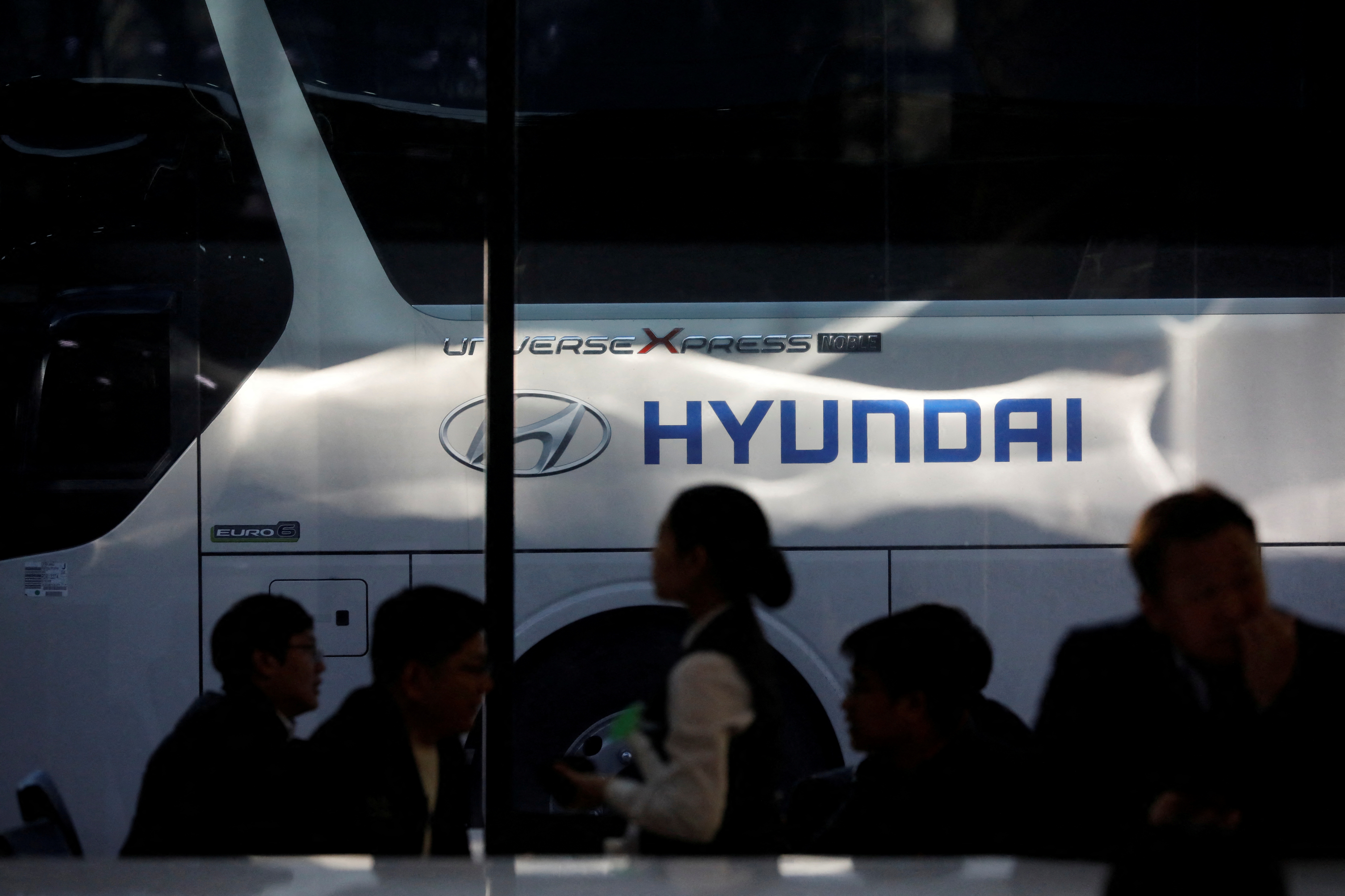 The logo of Hyundai Motors is seen at the company's headquarters in Seoul