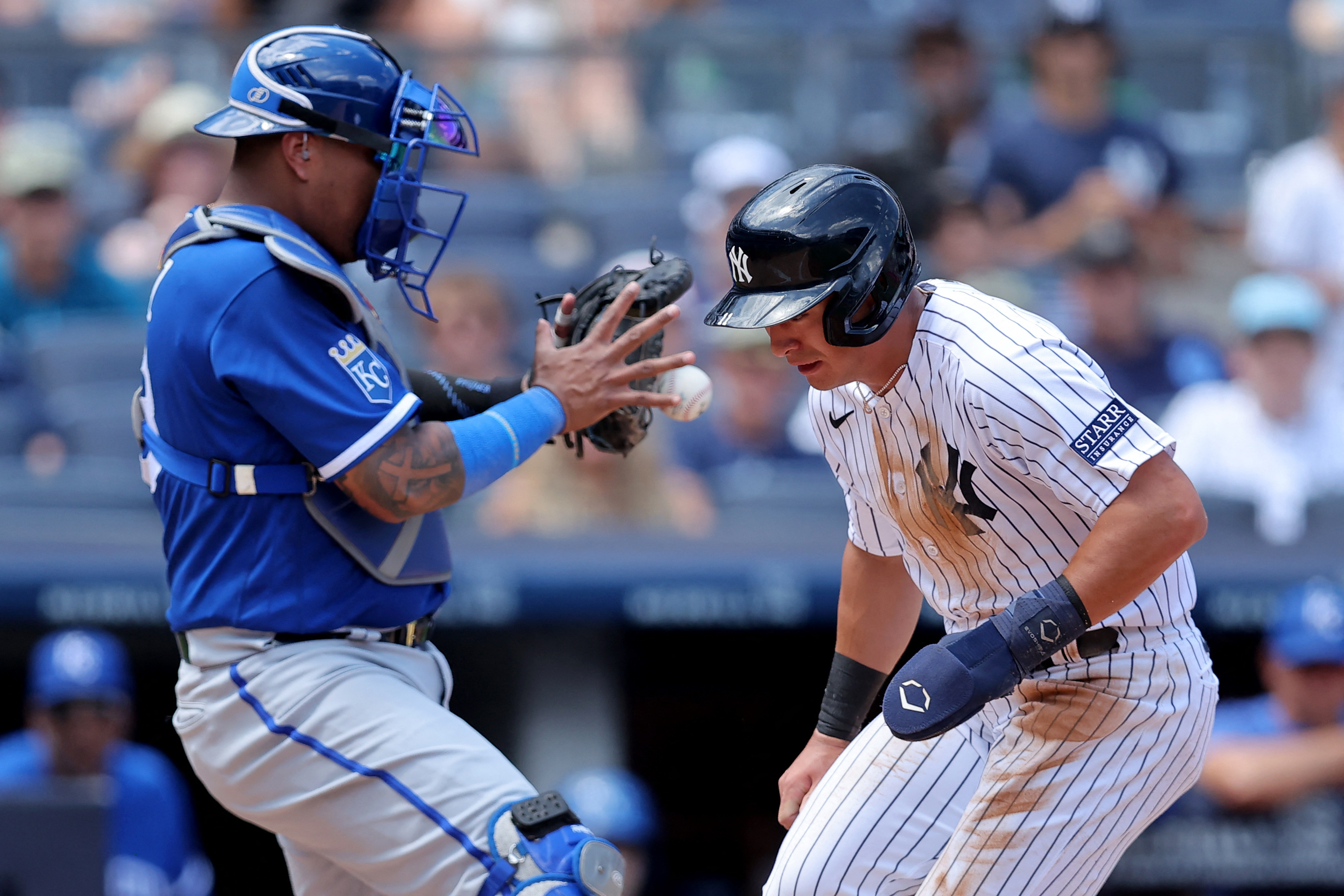 LeMahieu and Stanton homer as the Yankees beat the Royals 5-2. Cole strikes  out 10