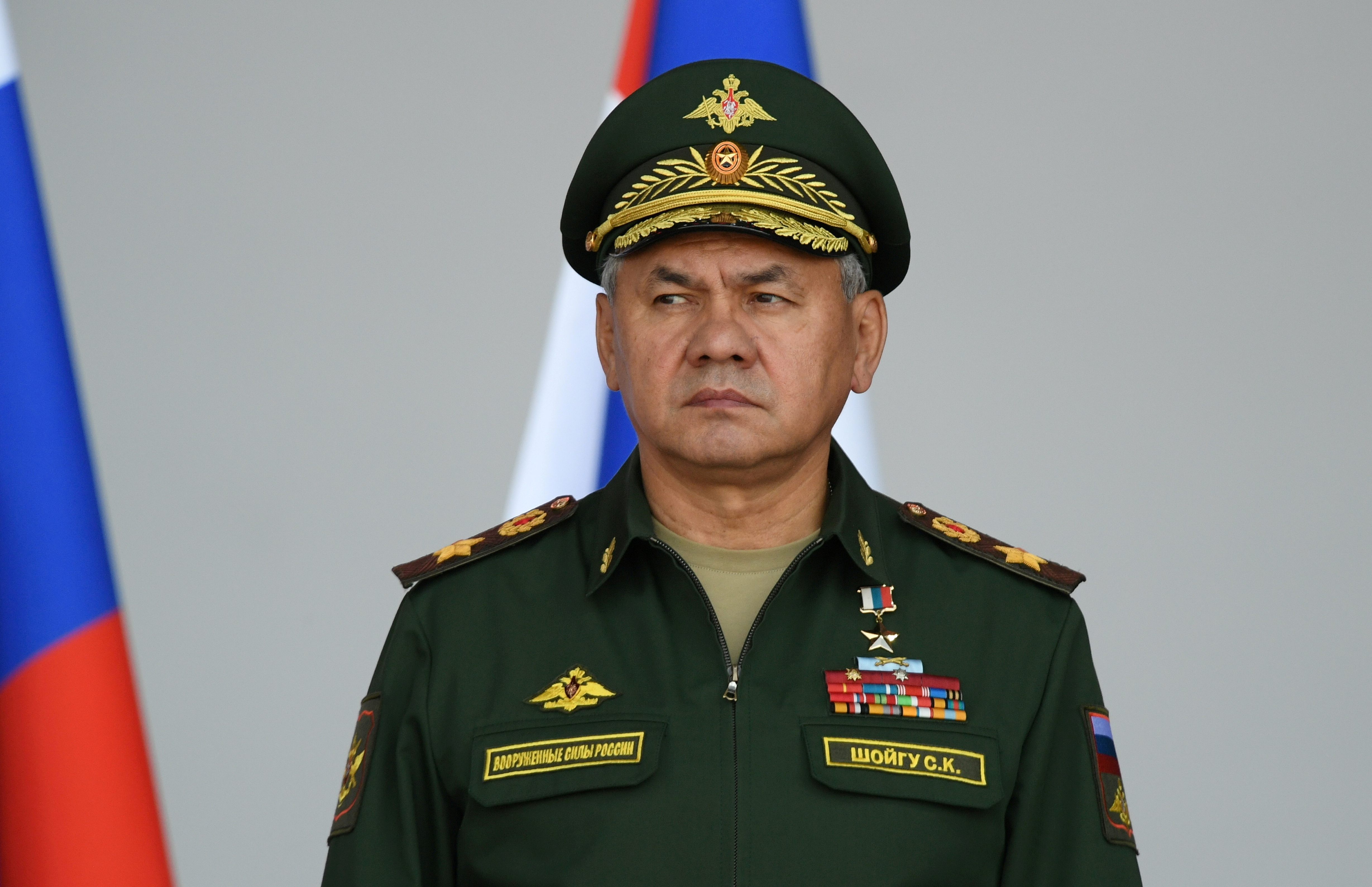 Russian Defence Minister Sergei Shoigu attends the opening ceremony of the International military-technical forum 