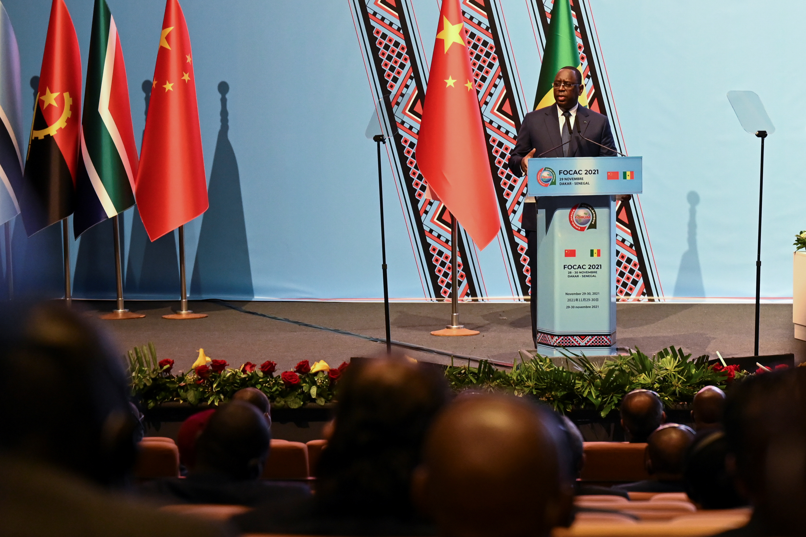 Senegal's President Macky Sall speaks during  the opening of the Forum on China-Africa Cooperation, (FOCAC) in Dakar, Senegal November 29, 2021. REUTERS/Cooper Inveen