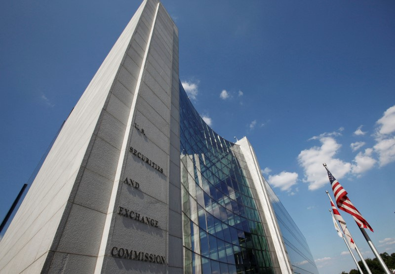 The headquarters of the U.S. Securities and Exchange Commission are seen in Washington