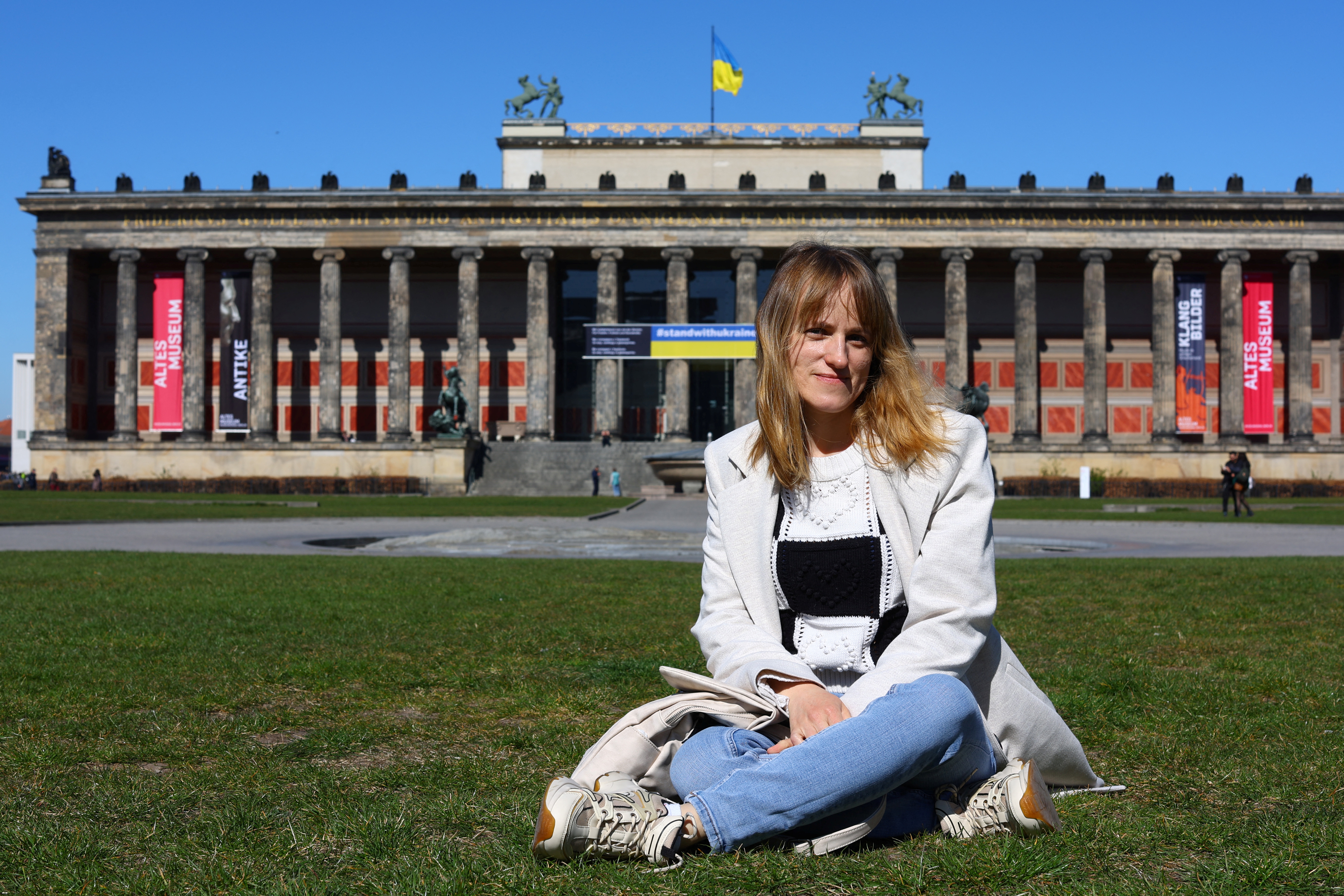 Ukrainian war historian from Kharkiv, Viktoria Naumenko, poses in Berlin