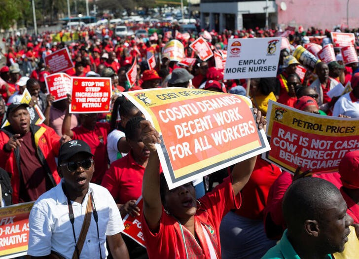 South Africa's labour unions embark on a nationwide strike over the high cost of living