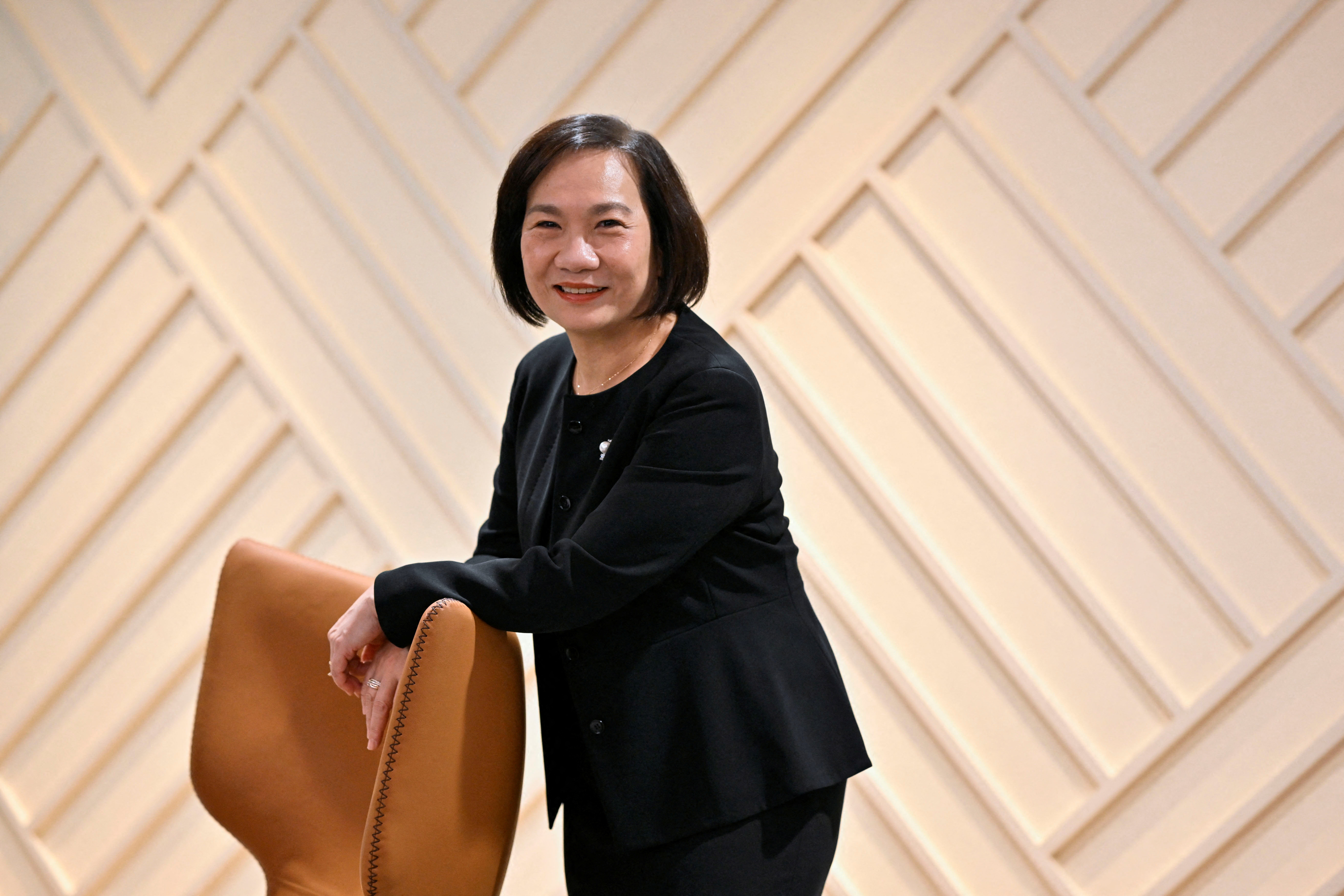 Helen Wong, Group CEO of OCBC Bank poses for a portrait during an interview with Reuters in Singapore