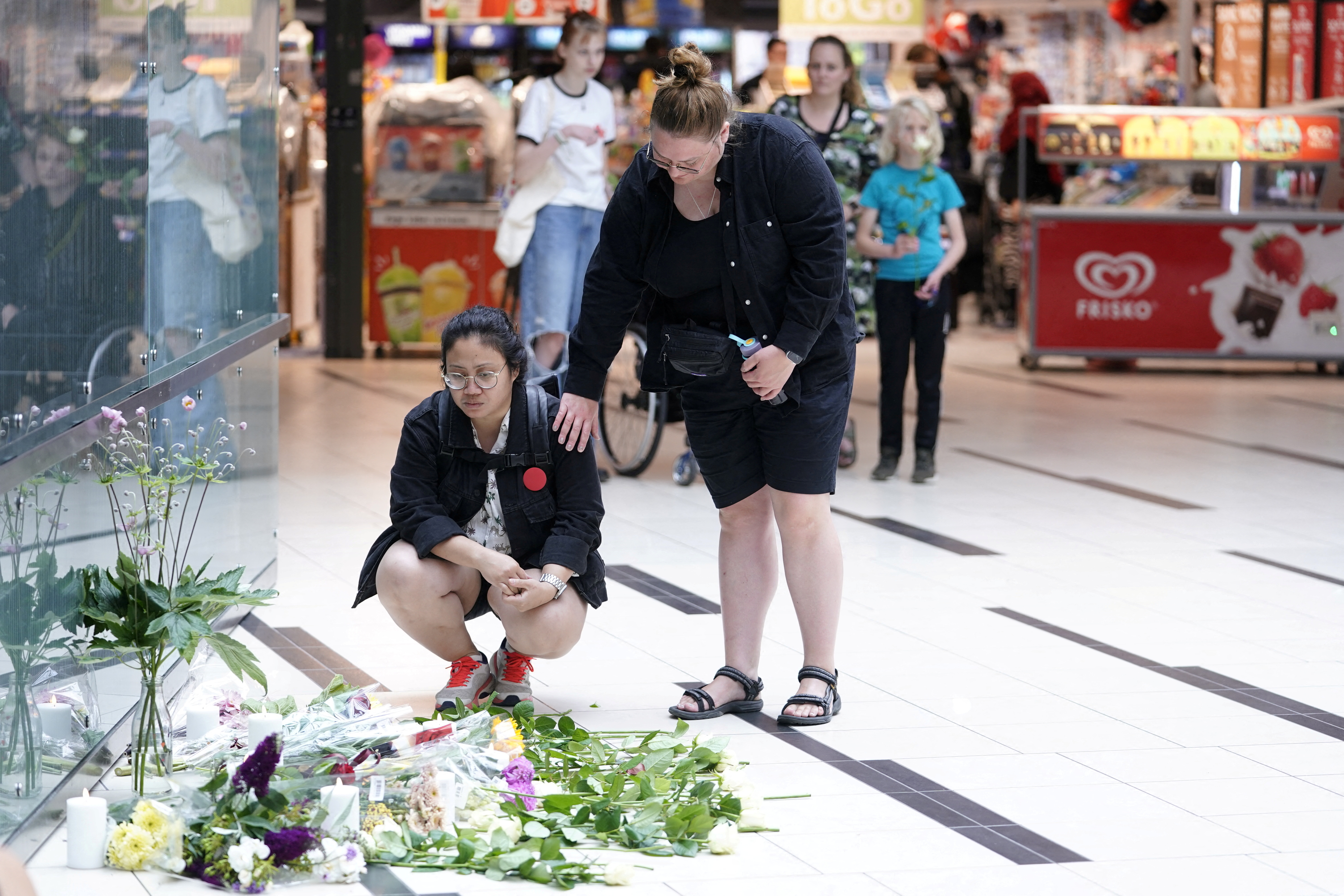 Shopping center Field's reopens following last week's shooting, in Copenhagen