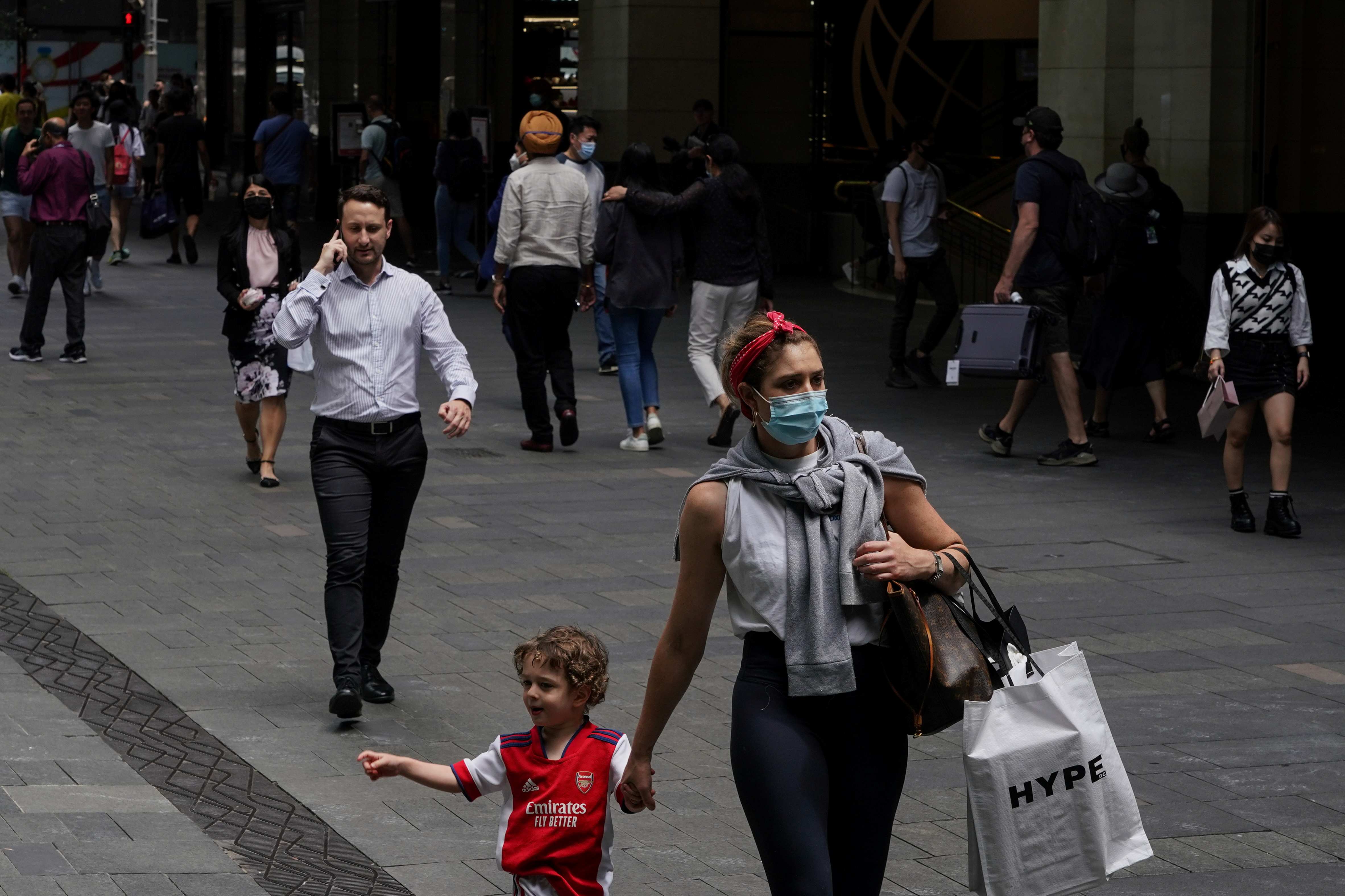 The Sydney city centre as New South Wales surpasses COVID-19 vaccination target