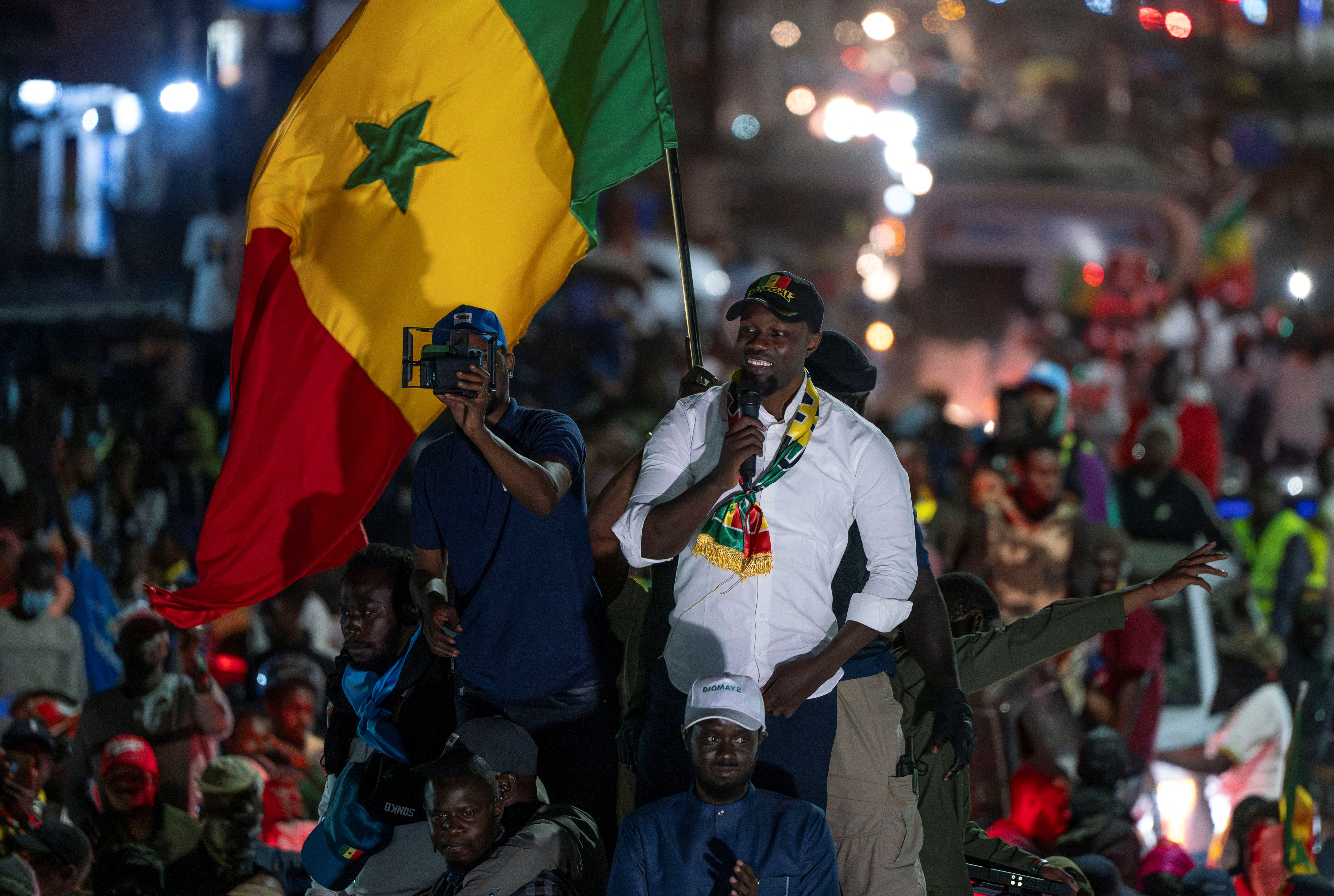 Freed from jail, Senegal opposition presidential candidate draws hundreds to first event in Dakar