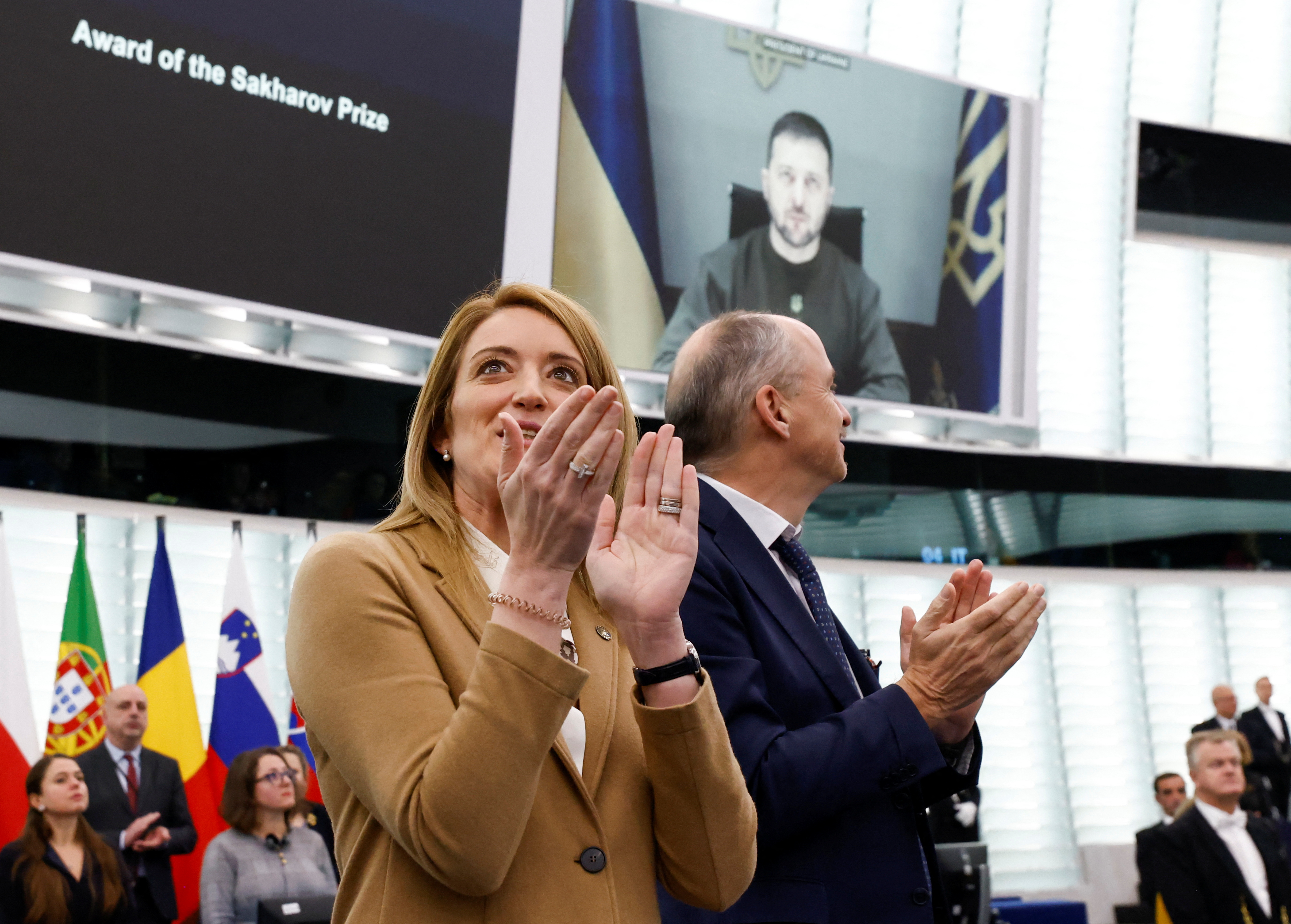 EU Parliament awards Sakharov prize to the Ukrainian people, in Strasbourg