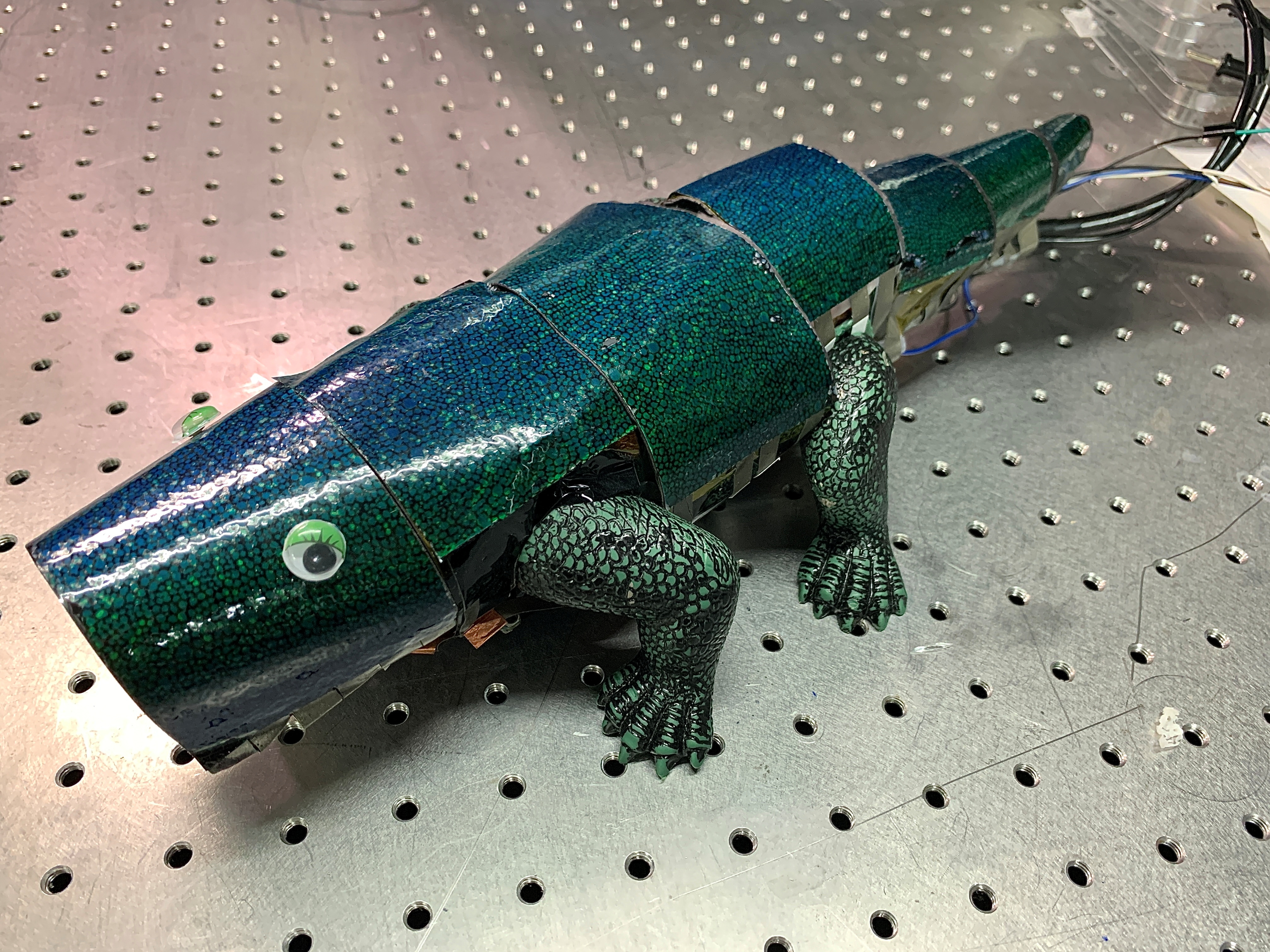 Chameleon robot covered with artificial skin that can change its colour based on surroundings, is seen in Seoul