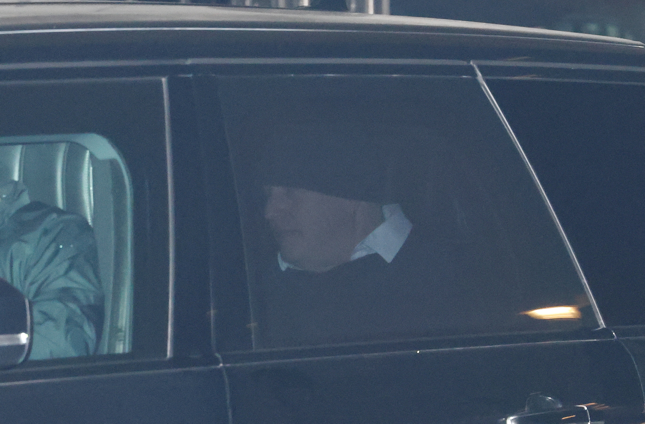 British Prime Minister Boris Johnson is driven away from Downing Street in London