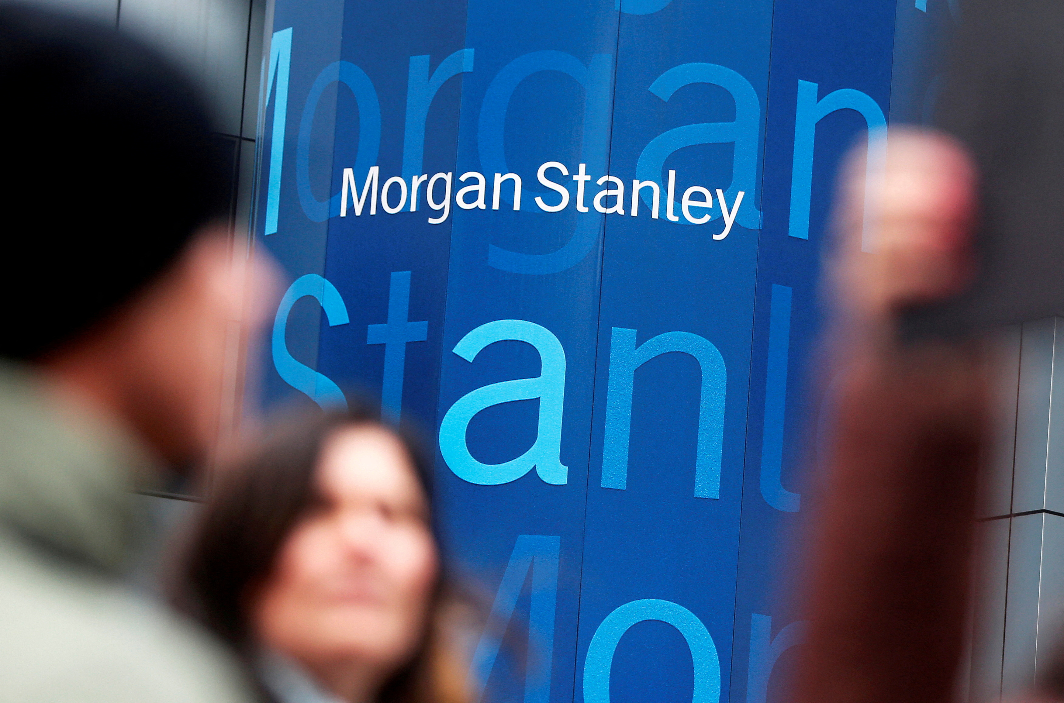 The logo Morgan Stanley is seen in New York