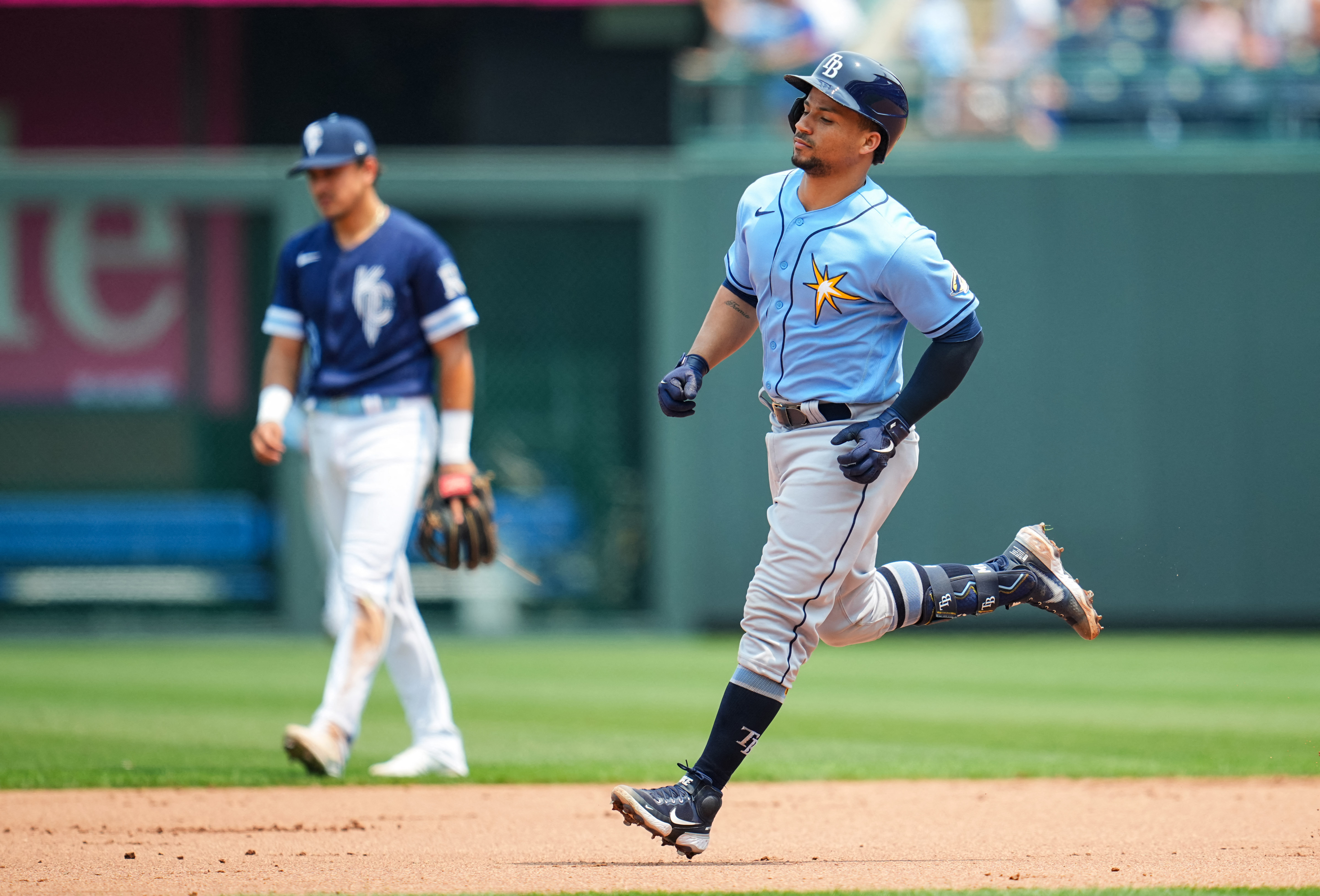 Kansas City Royals' Nick Pratto hits against the Tampa Bay Rays during a  baseball game Sunday, July 24, 2022, in Kansas City, Mo. (AP Photo/Ed Zurga  Stock Photo - Alamy