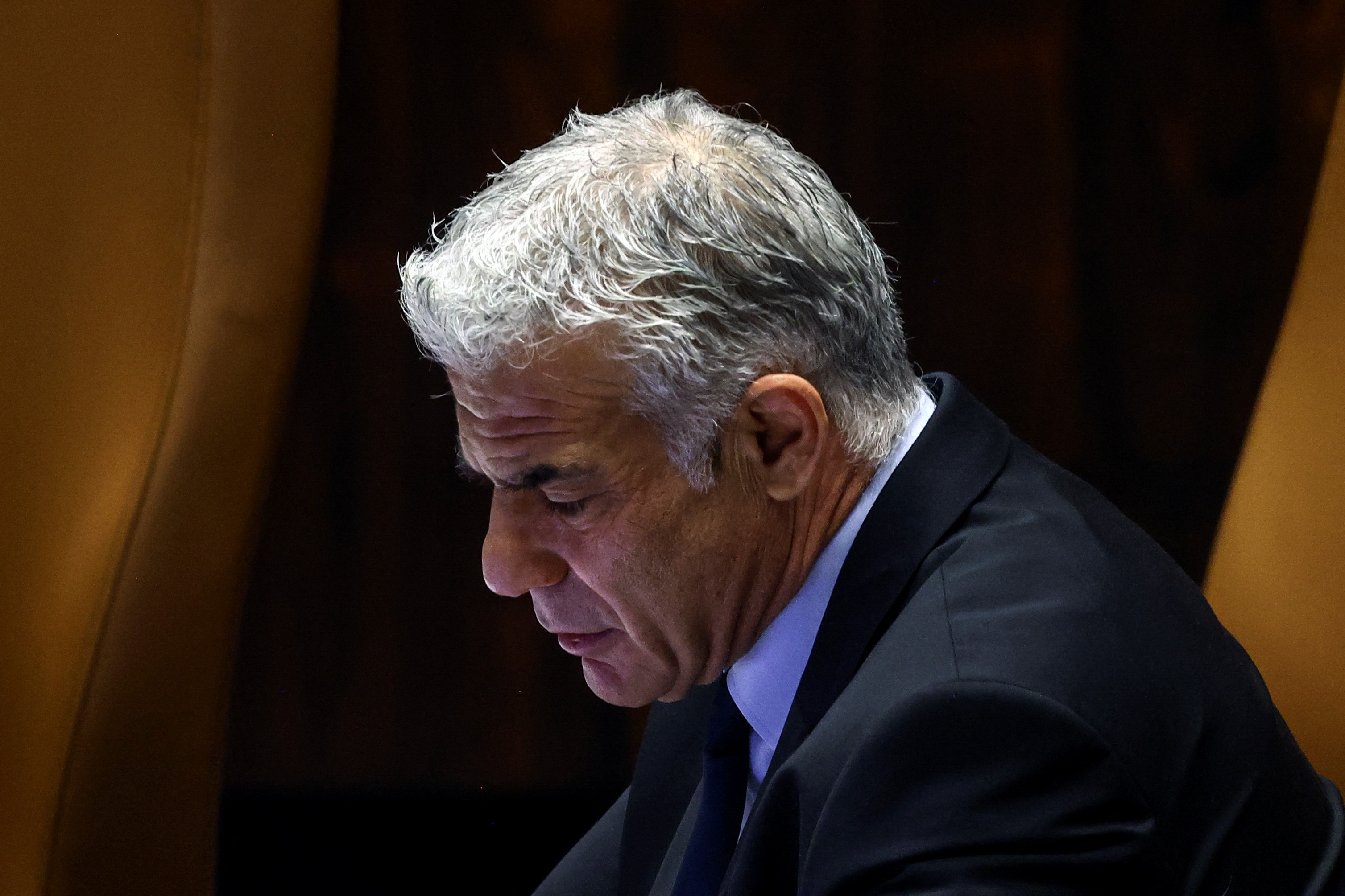 Israeli Foreign Minister Lapid attends Knesset session in Jerusalem