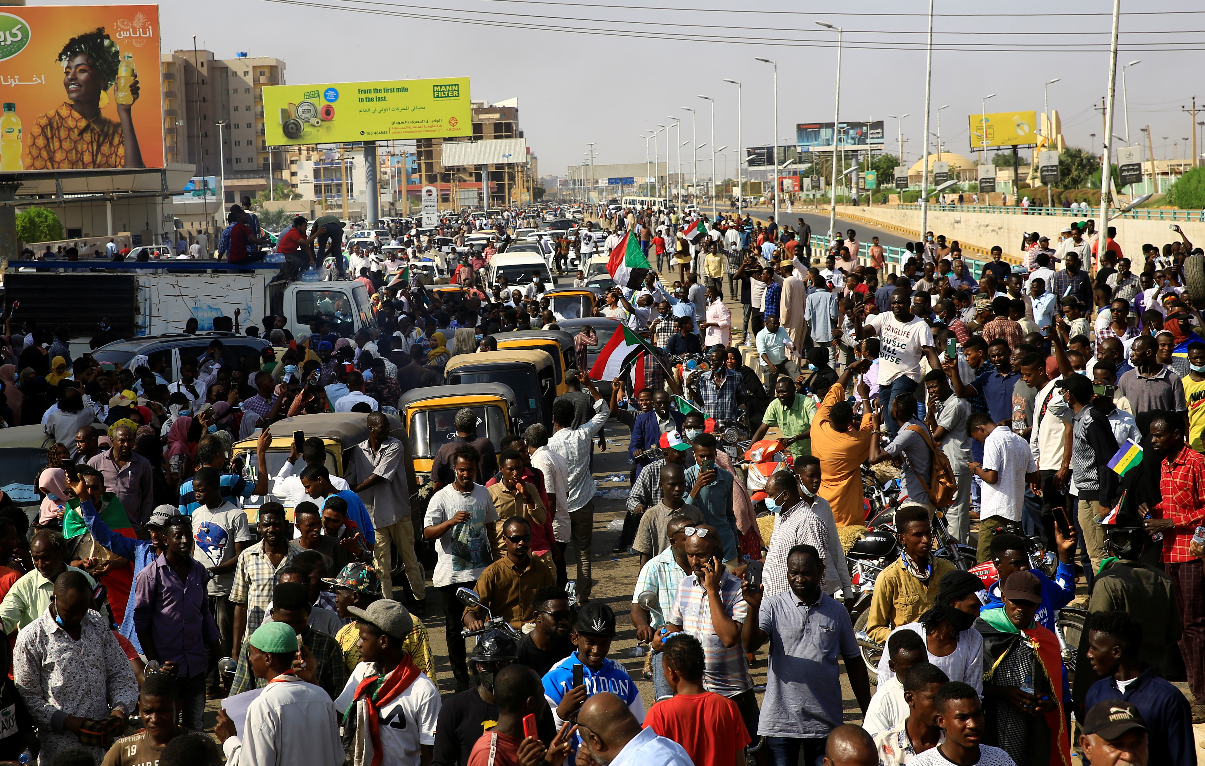 Demonstrators protest  against prospect of military rule in Khartoum, Sudan October 21, 2021. REUTERS/Mohamed Nureldin Abdallah/File Photo