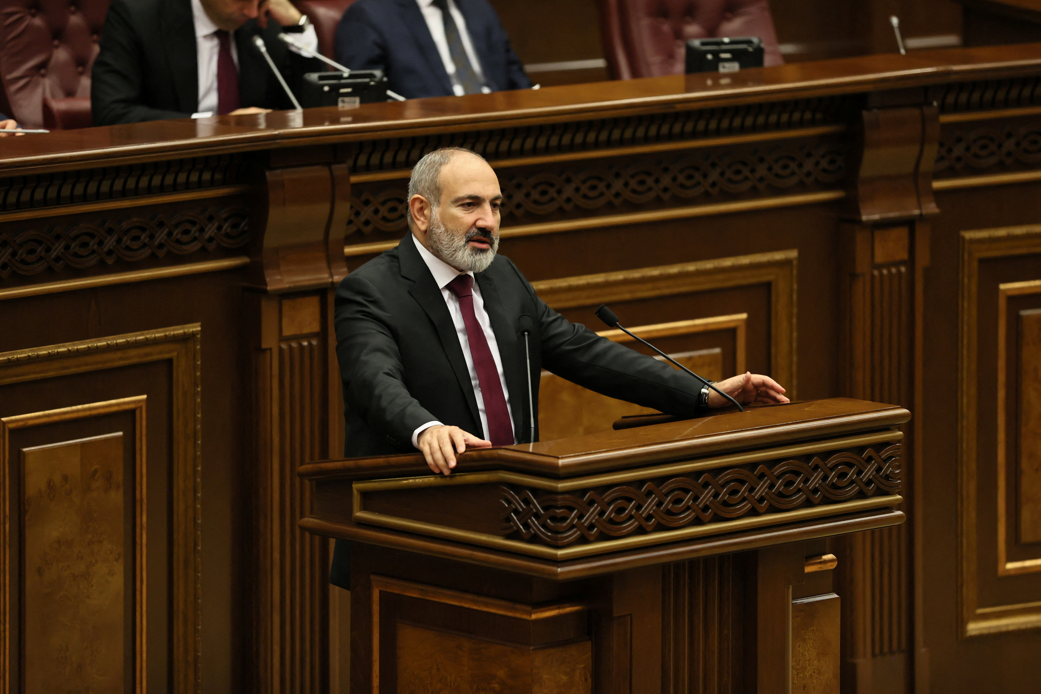 Armenian Prime Minister Pashinyan addresses parliament in Yerevan