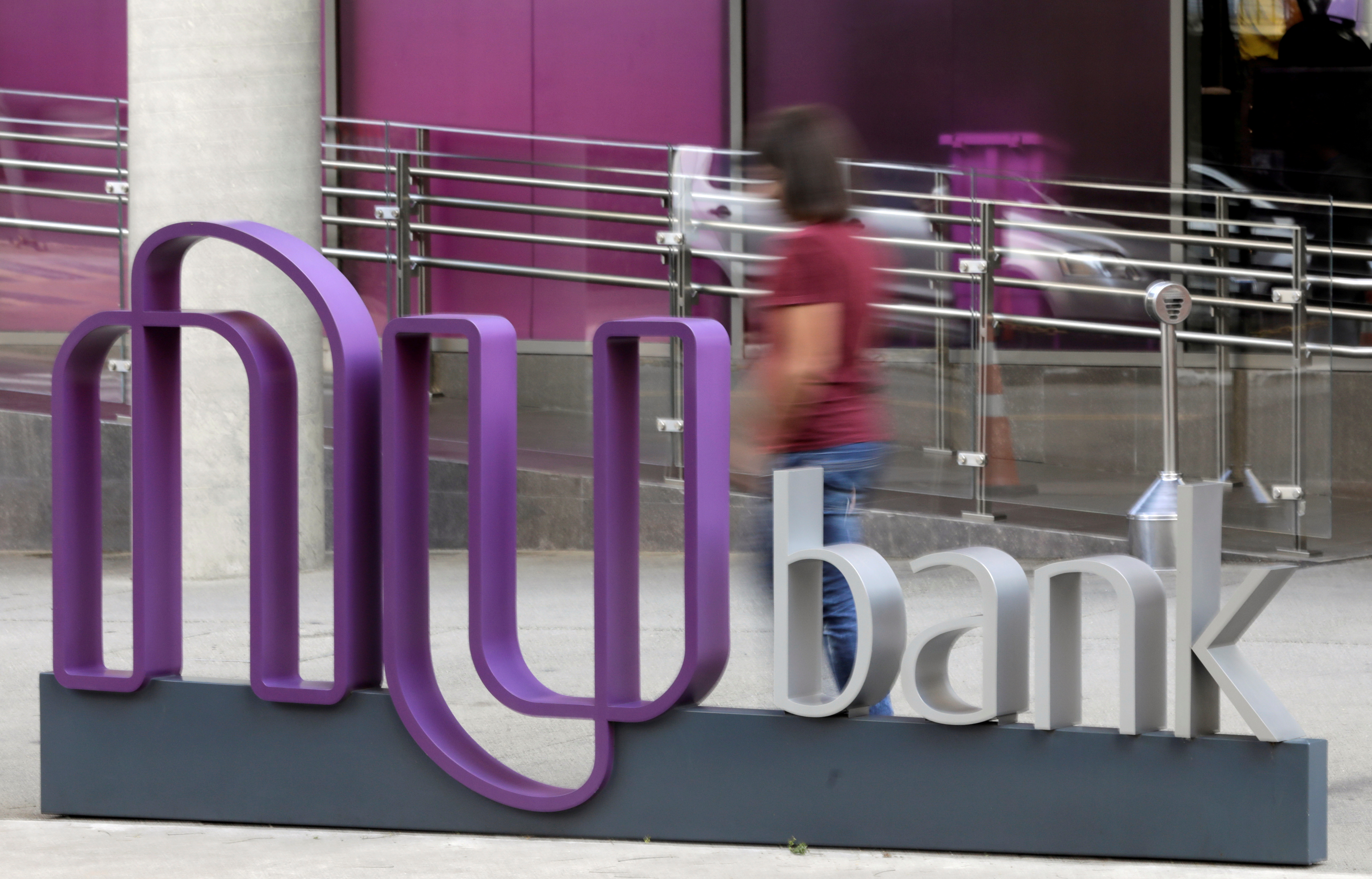 The logo of Nubank, a Brazilian fintech startup, is pictured at the bank's headquarters in Sao Paulo, Brazil June 19, 2018. REUTERS/Paulo Whitaker