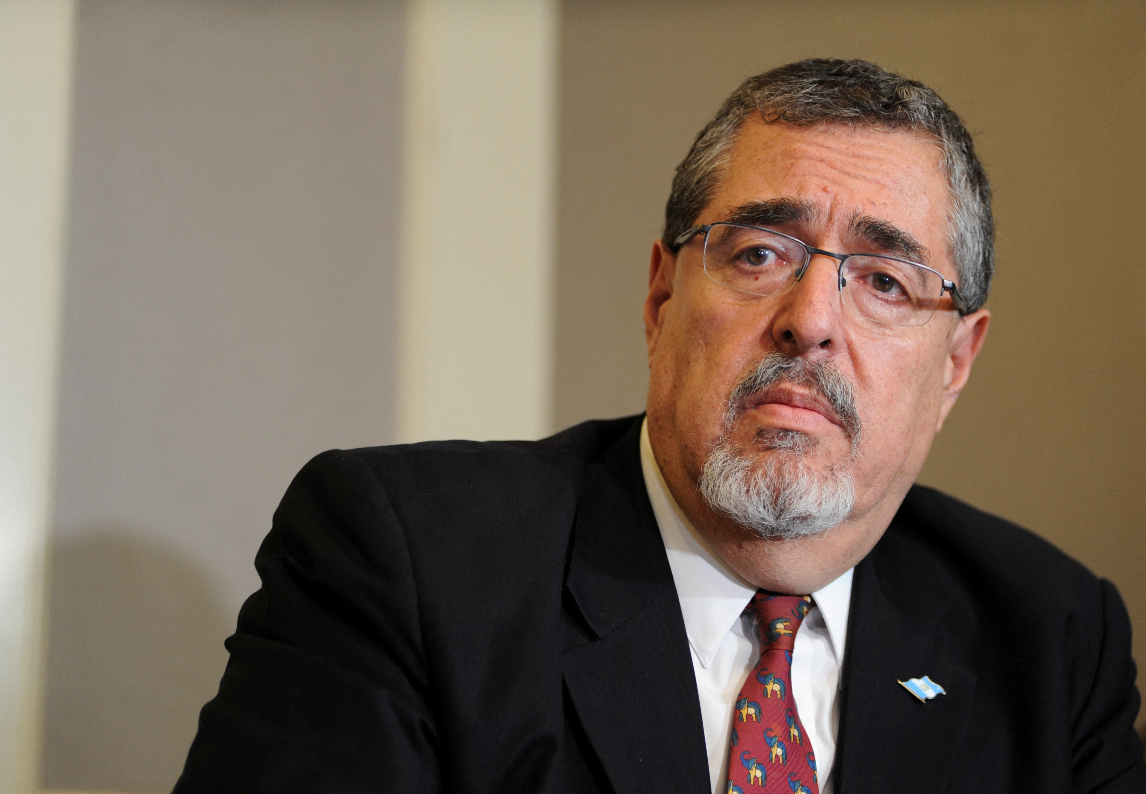 Guatemalan President-elect Bernardo Arevalo attends a press conference in Guatemala City