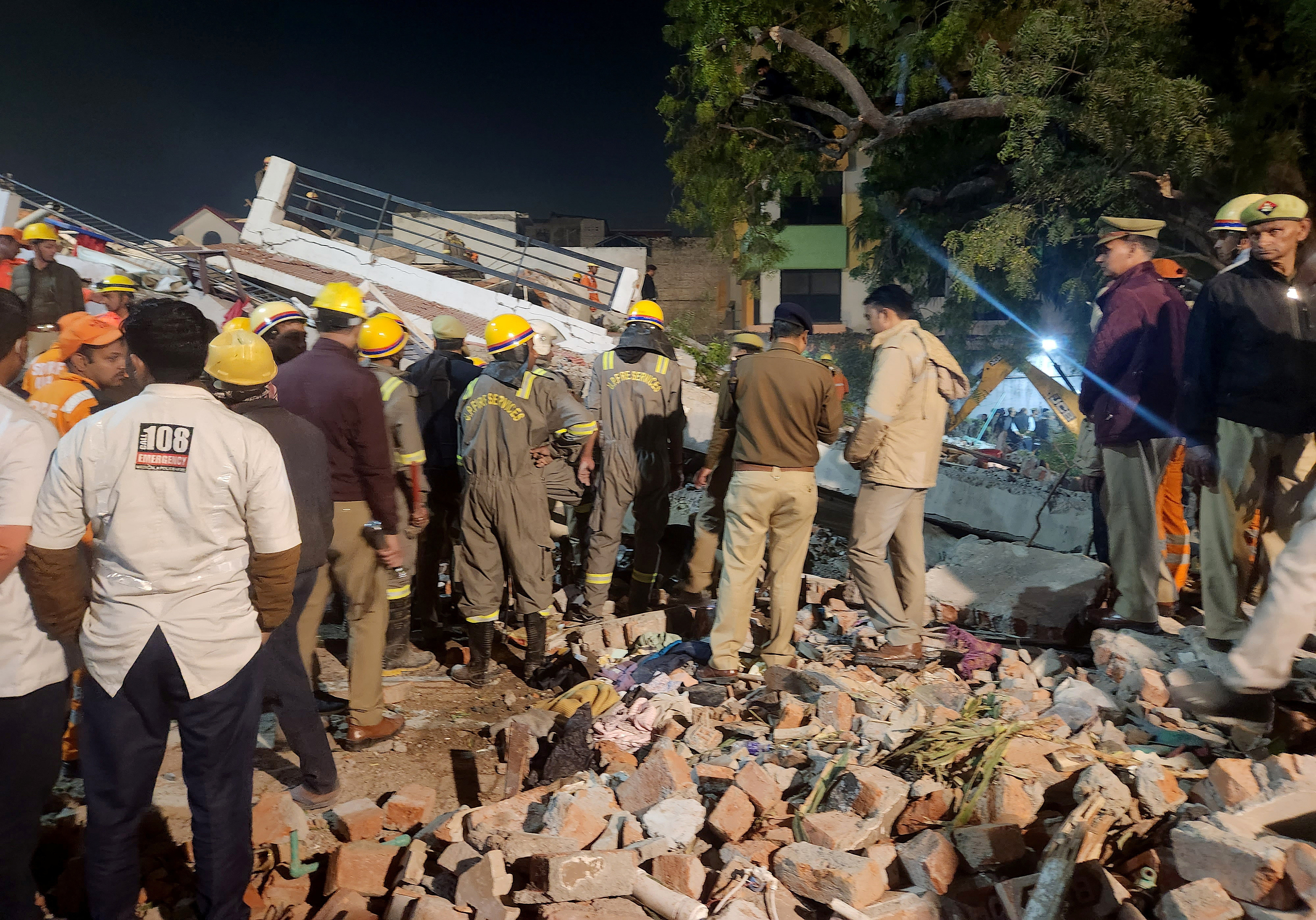 Residential apartment block collapse in Lucknow