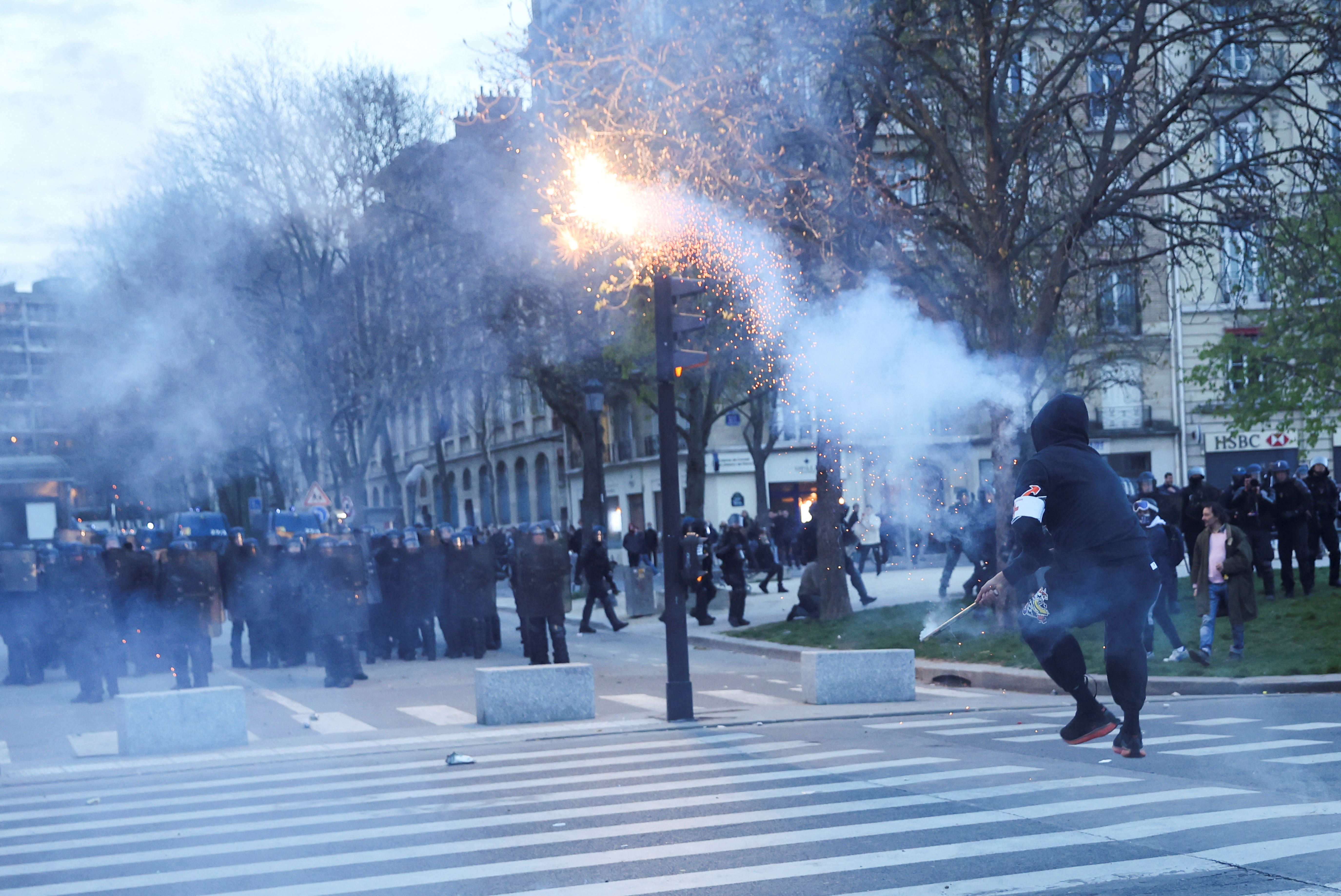 Tenth day of national strike and protest in France against the pension reform