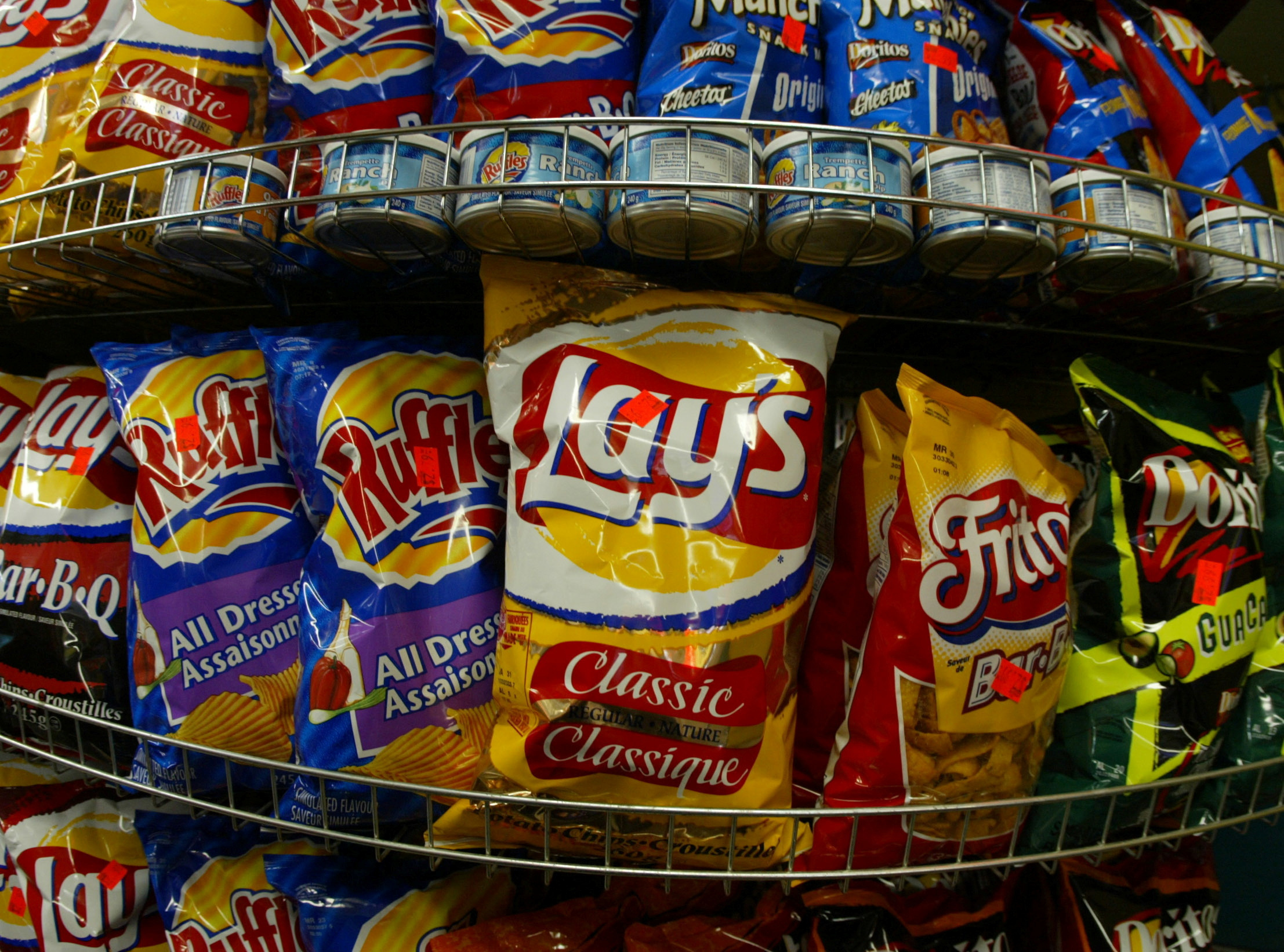 PHOTO OF LAYS POTATO CHIPS ON DISPLAY IN MONTREAL GROCERY STORE.