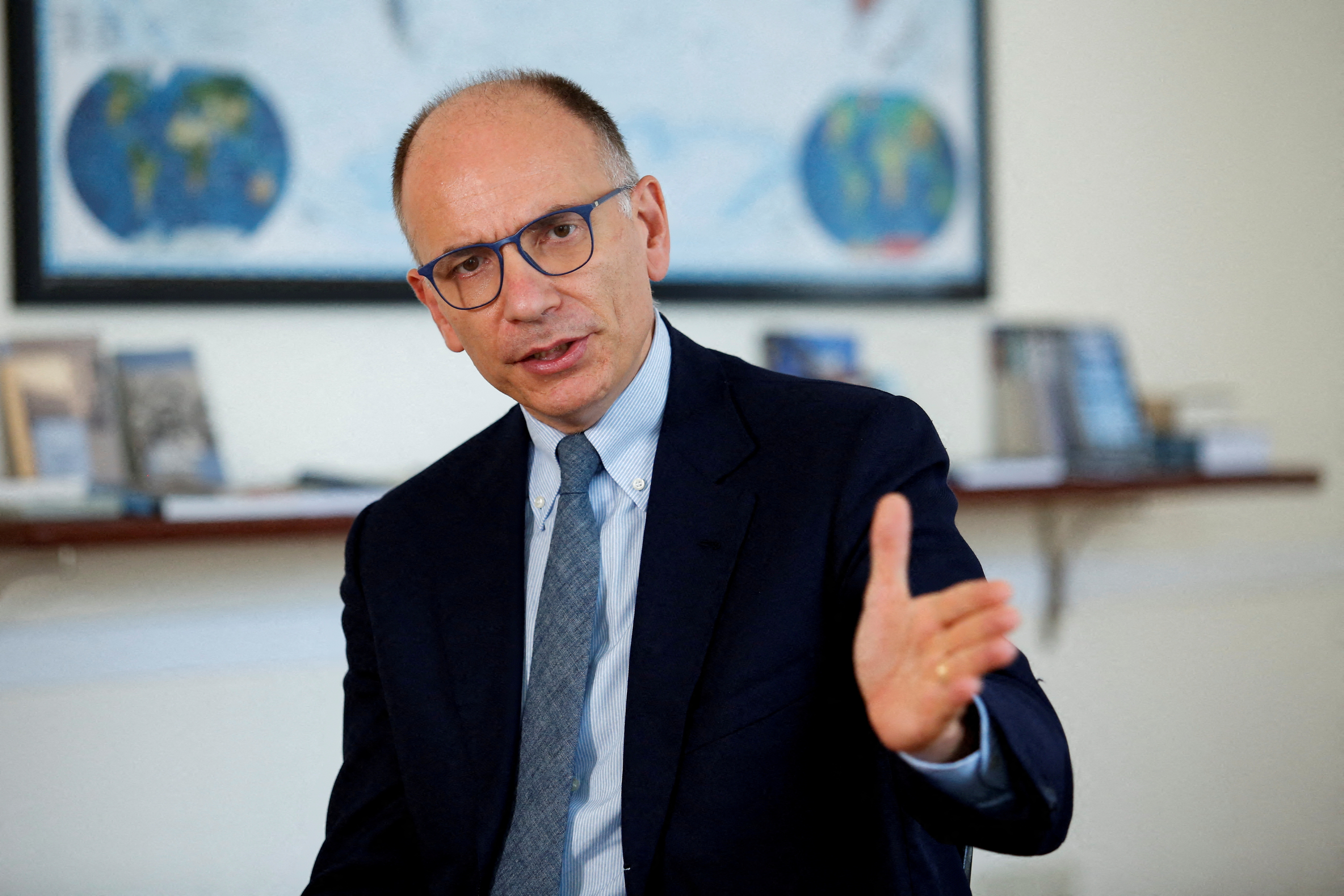 Reuters exclusive interview with Enrico Letta, the head of the centre-left Democratic Party, in Rome