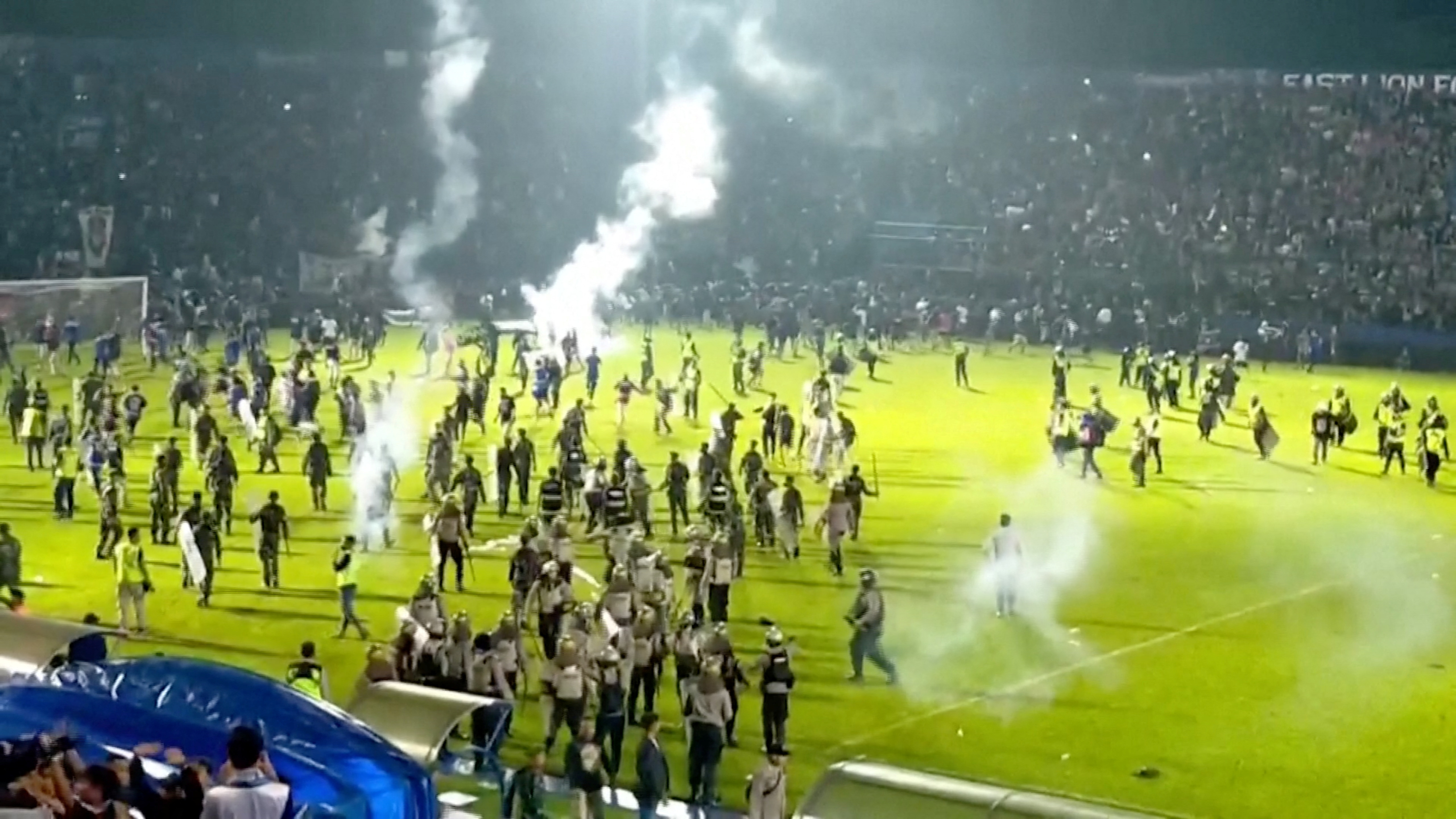 Riot breaks out after football match between Arema vs Persebaya in Malang