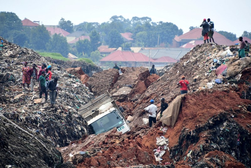 Aftermath of a landslide due to heavy rainfall, in Kampala