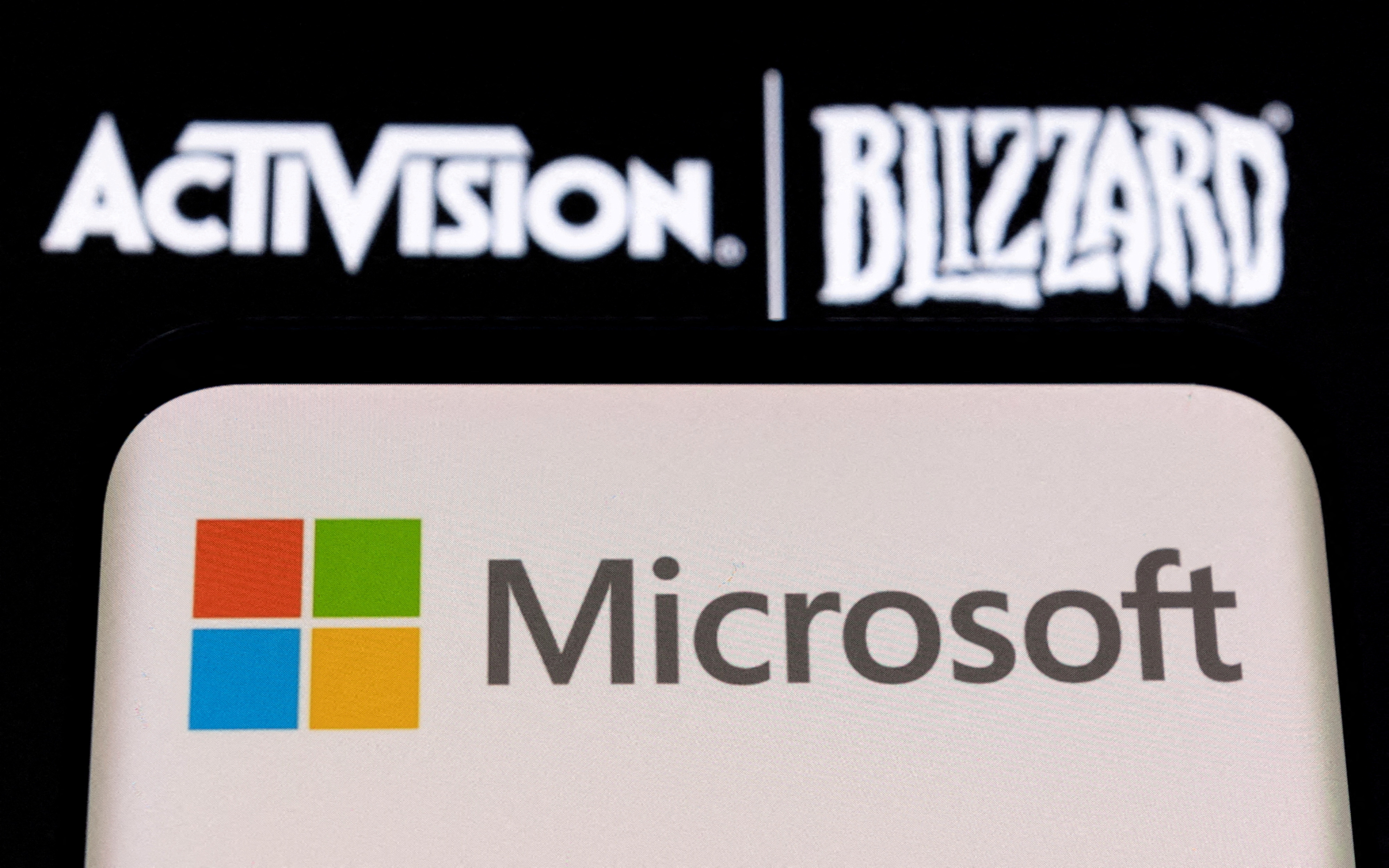 Microsoft and Activision Blizzard logos