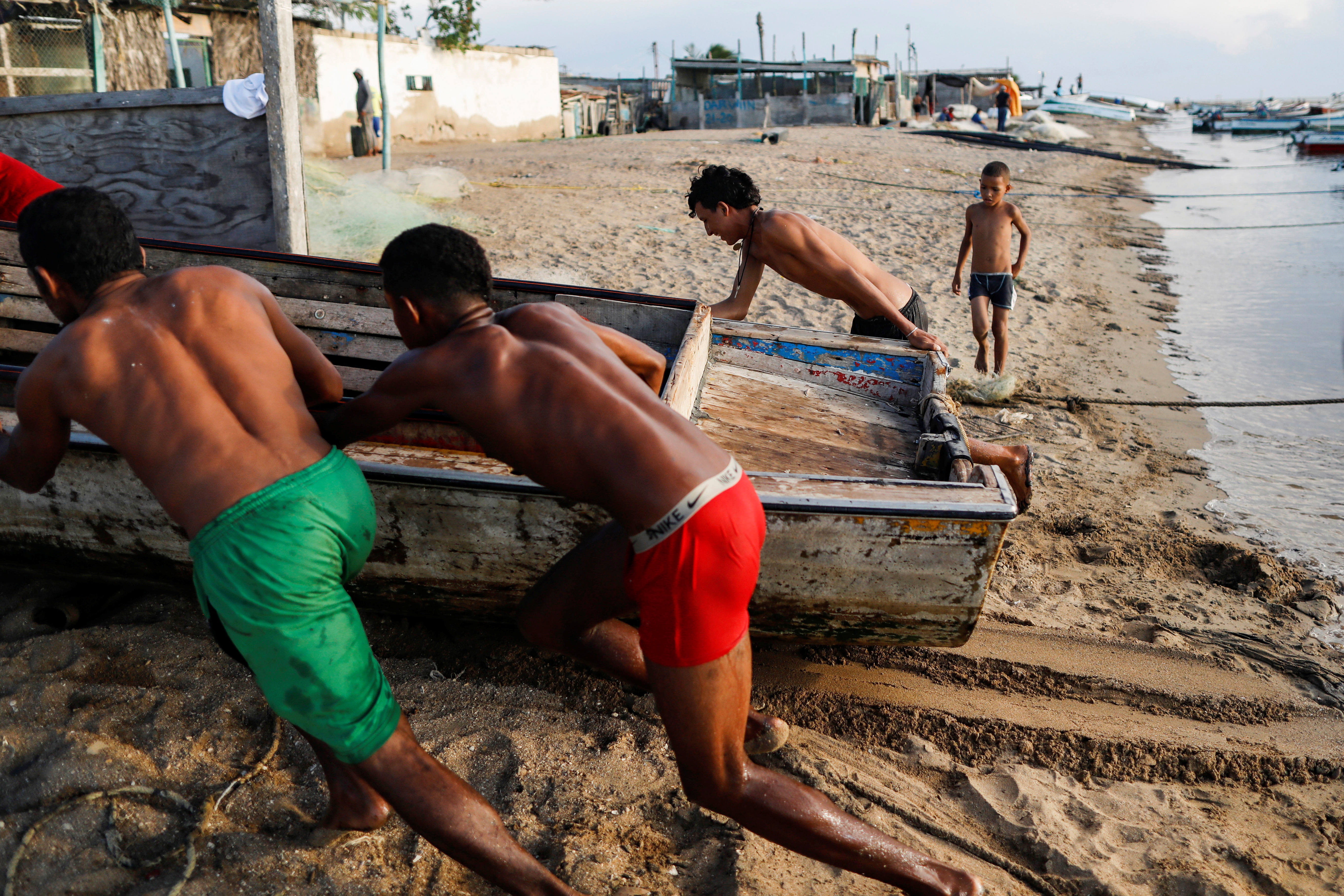 Fishermen at Venezuelan coastal villages suffer as oil spills rise, in Punta Cardon