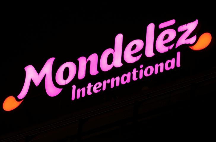 Logo of Mondelez International is seen in Opfikon