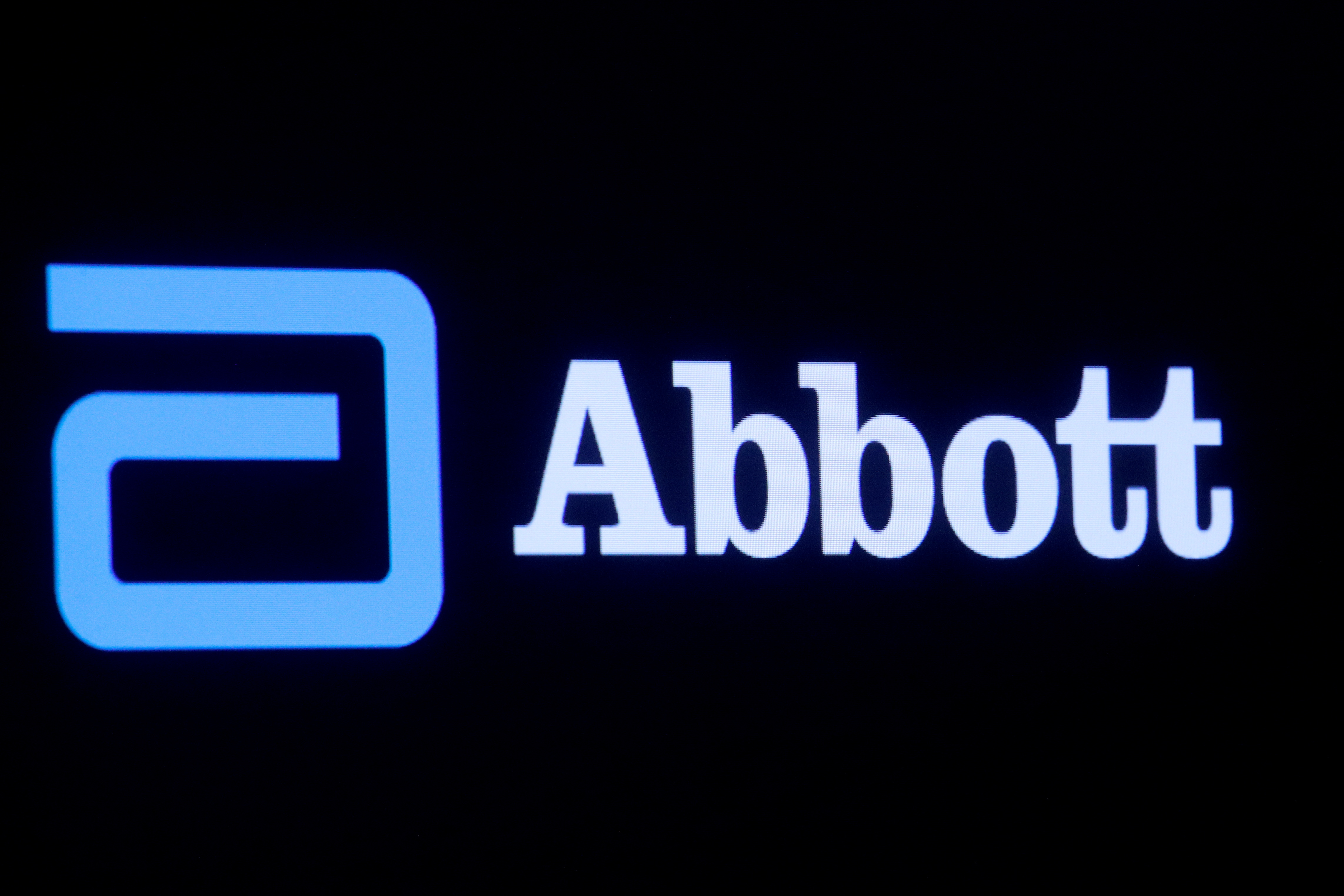 Abbott Laboratories logo is displayed on a screen at the New York Stock Exchange (NYSE) in New York City, U.S., October 18, 2021.  REUTERS/Brendan McDermid