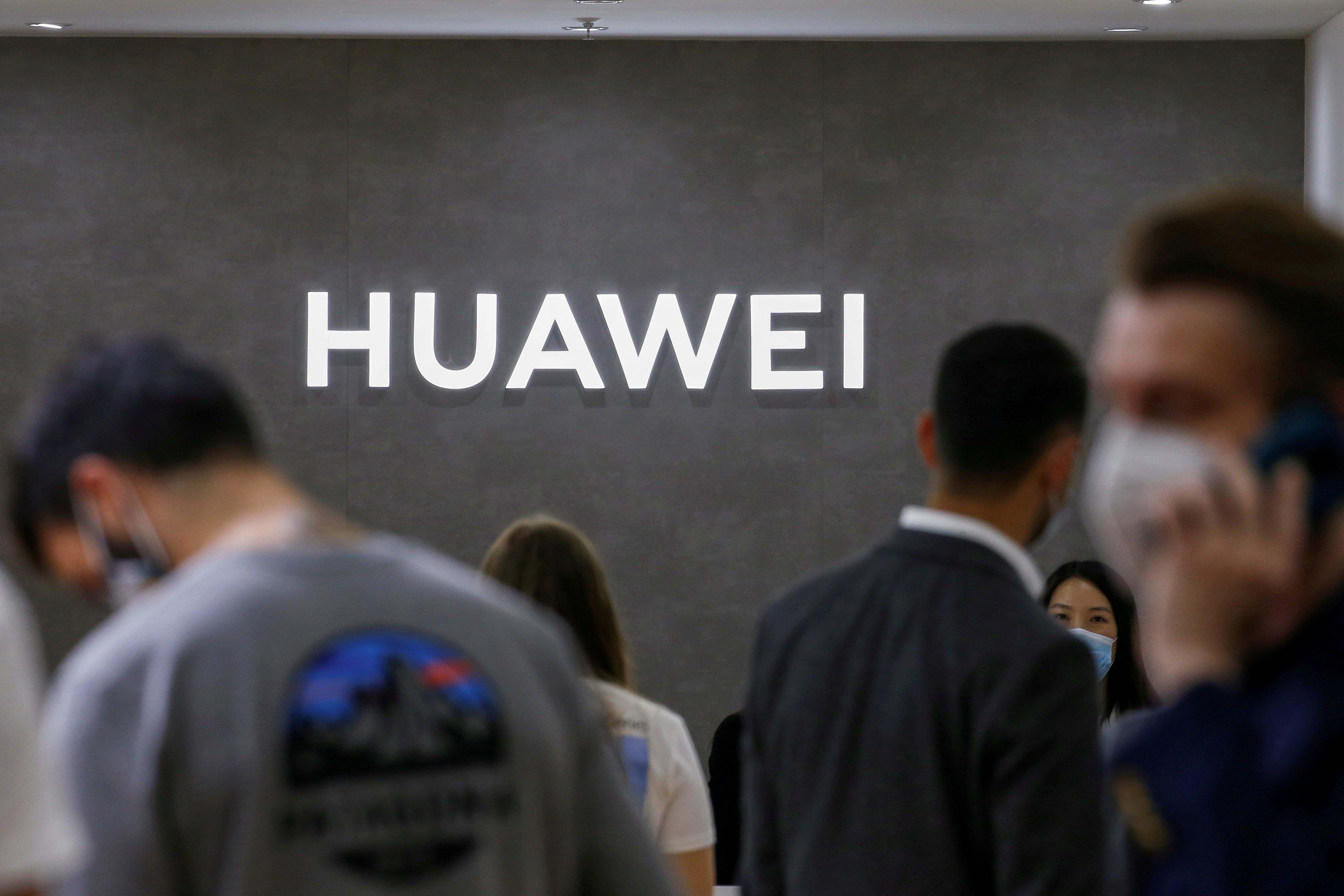 The Huawei logo is seen at the IFA consumer technology fair, amid the coronavirus disease (COVID-19) outbreak, in Berlin, Germany September 3, 2020.  REUTERS/Michele Tantussi