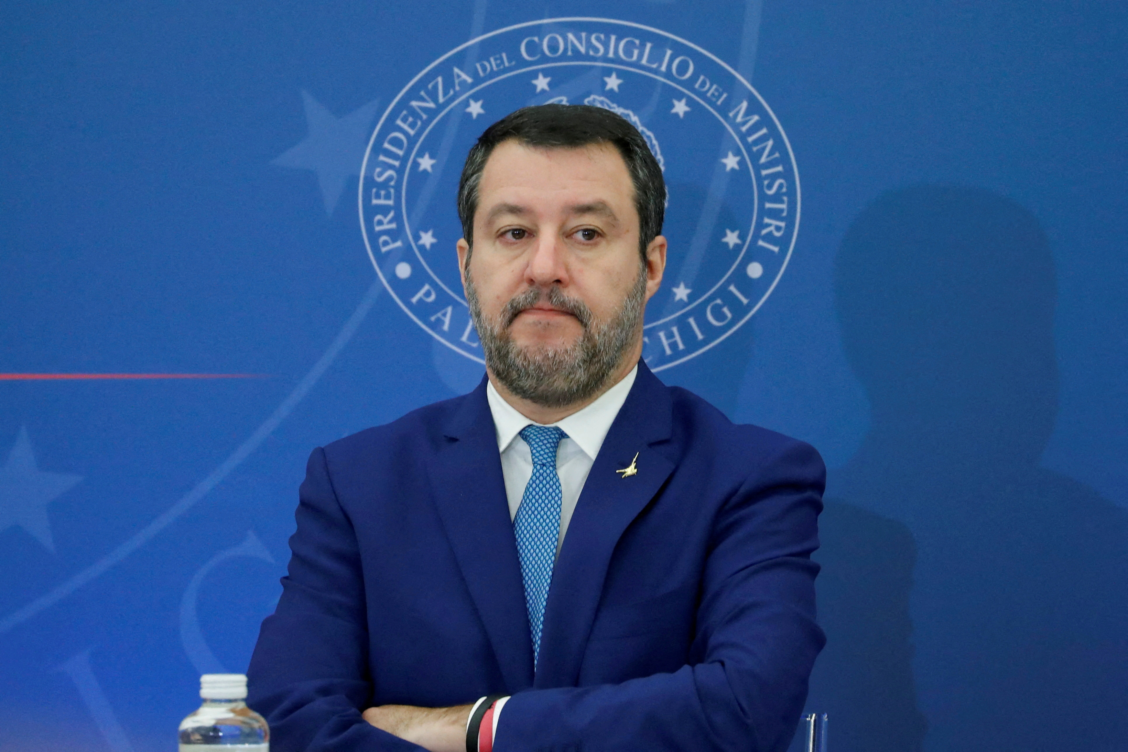 Italian Deputy PM Salvini attends news conference in Rome