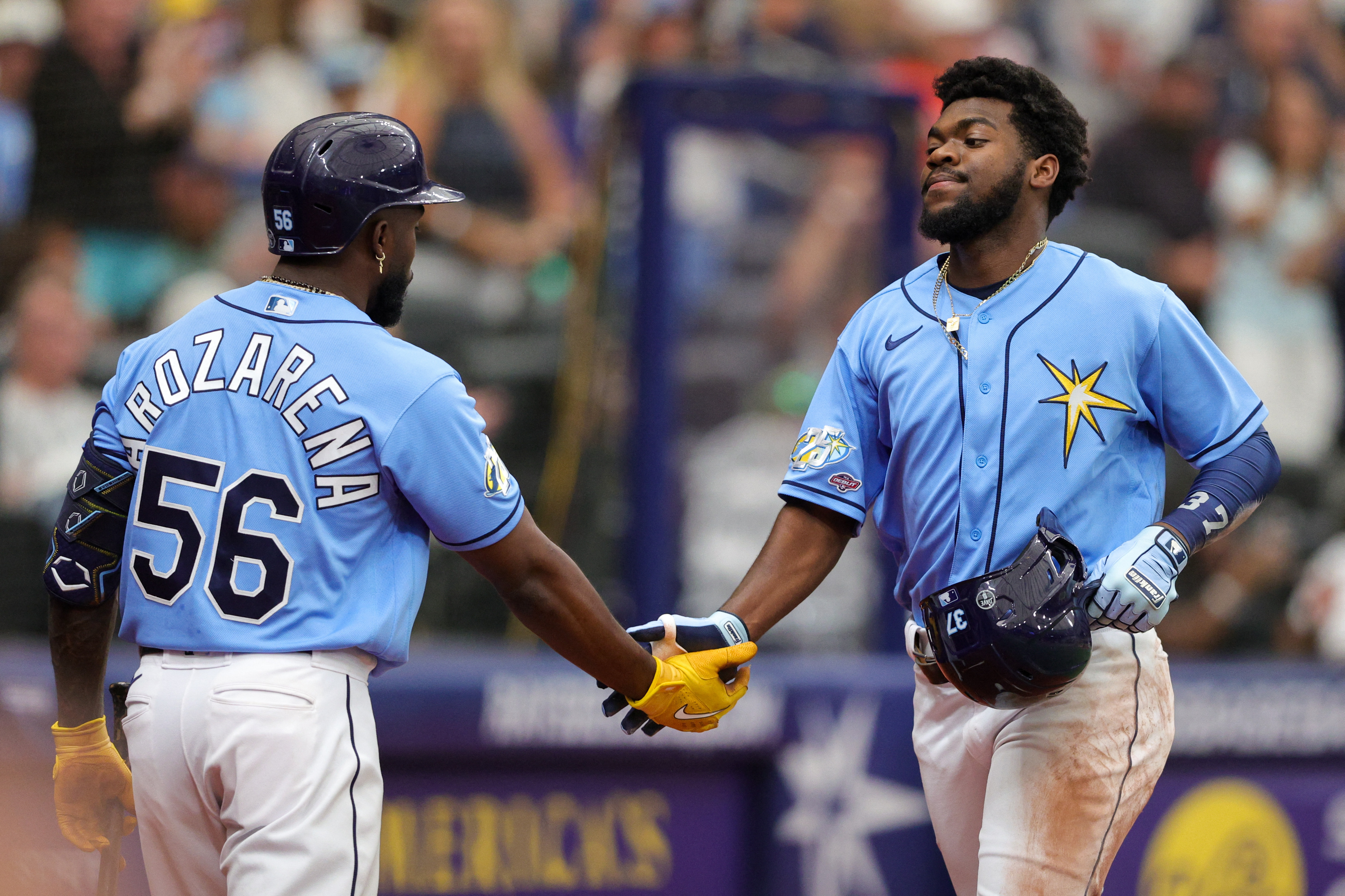 Tampa Bay Rays shortstop Osleivis Basabe against the Cleveland