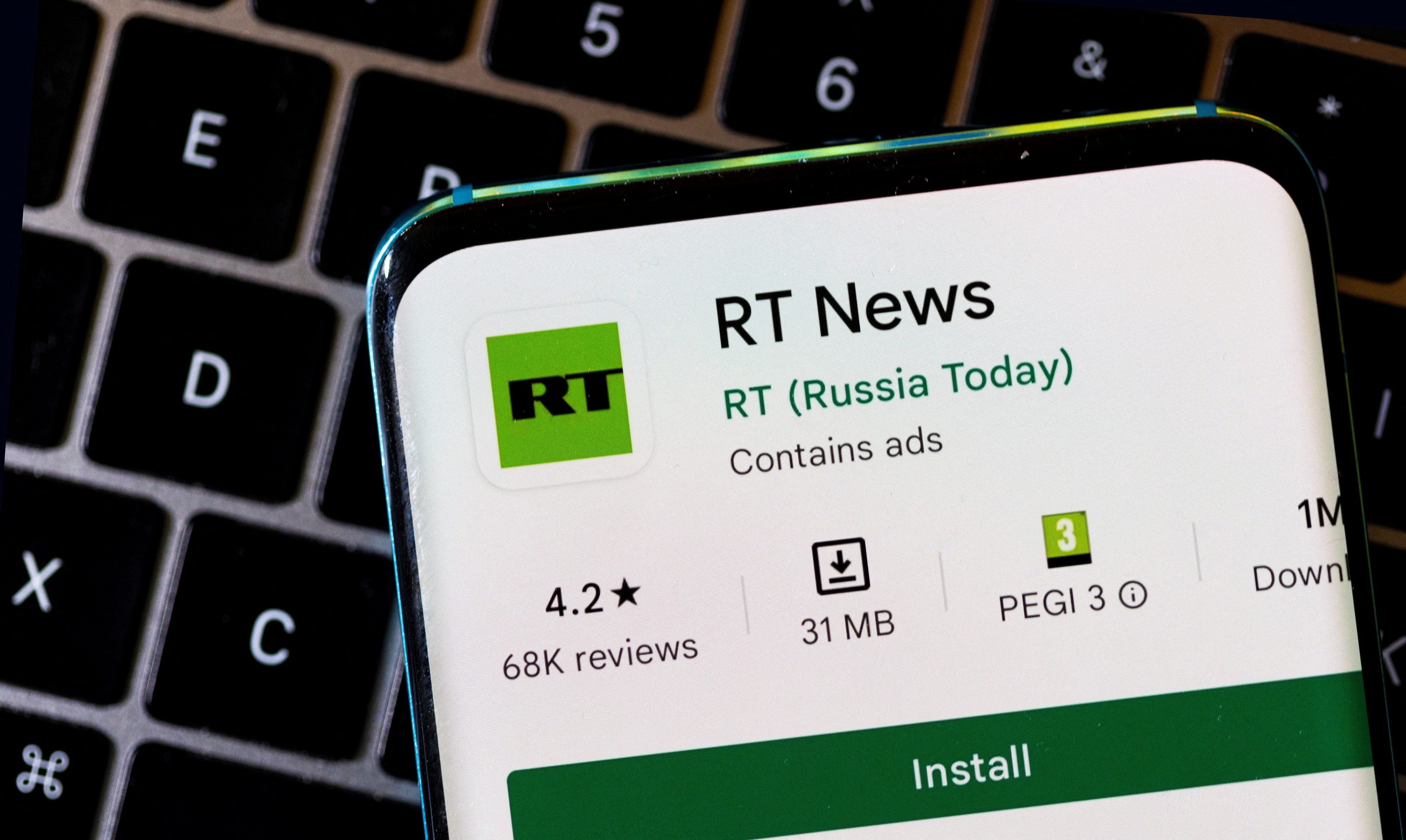 Illustration shows RT News (Russia Today) app